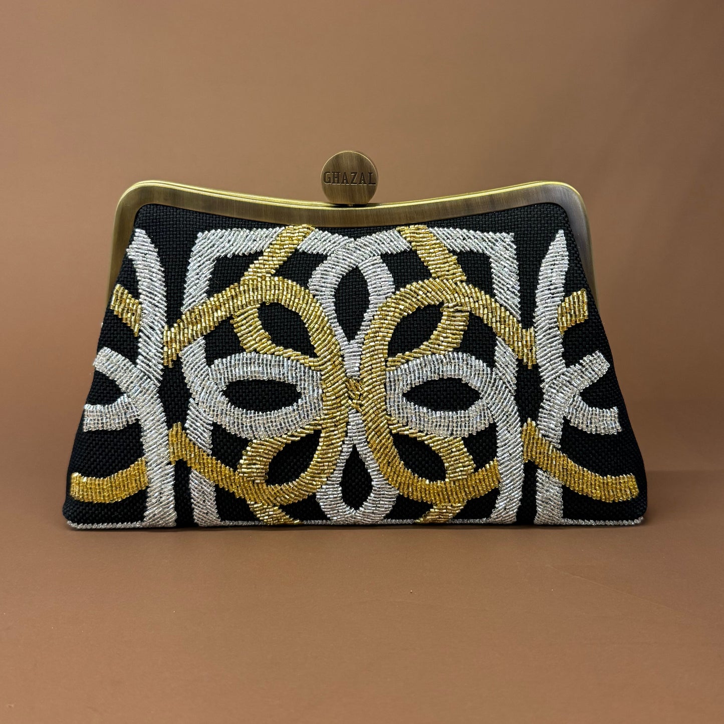 SPIRAL ANDALUSIA ECLIPSE-handcrafted beaded bag by Ghazal by Najwa