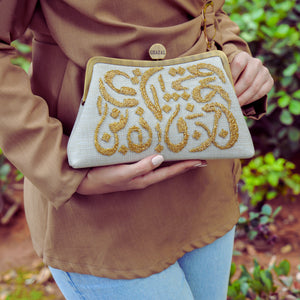 CALLIGRAPHY BRONZE CLUTCH