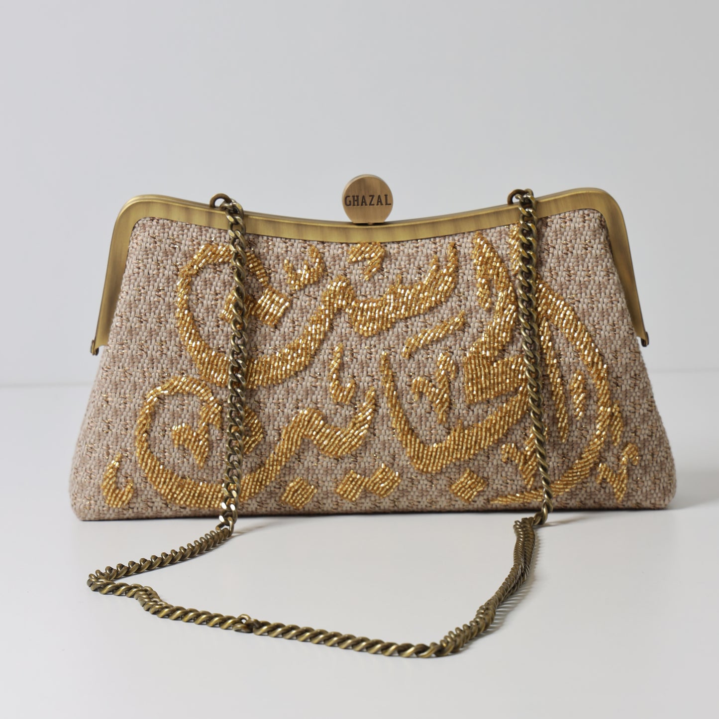 CLASSIC MOM CLUTCH - CLASSIC MOM CLUTCH custom embroidered bag and Middle Eastern luxury clutch by Ghazal by Najwa - Designer bags Lebanon, Women handmade clutch bag, personalized bags with name, Beirut clutch, Clutch Lebanon, Personalized bags Lebanon, Handmade clutch bags, Iraq clutch calligraphy, Palestine clutch