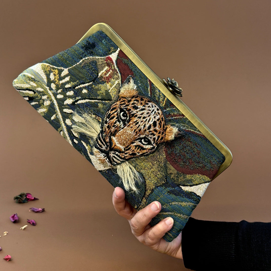 Wild Elegance: The Safari Leopard Clutch by Ghazal by Najwa
