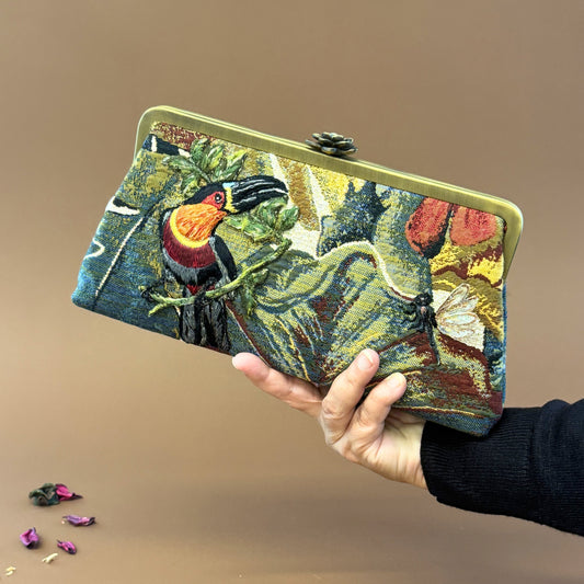Wild Elegance: The Safari Toucan Clutch by Ghazal by Najwa