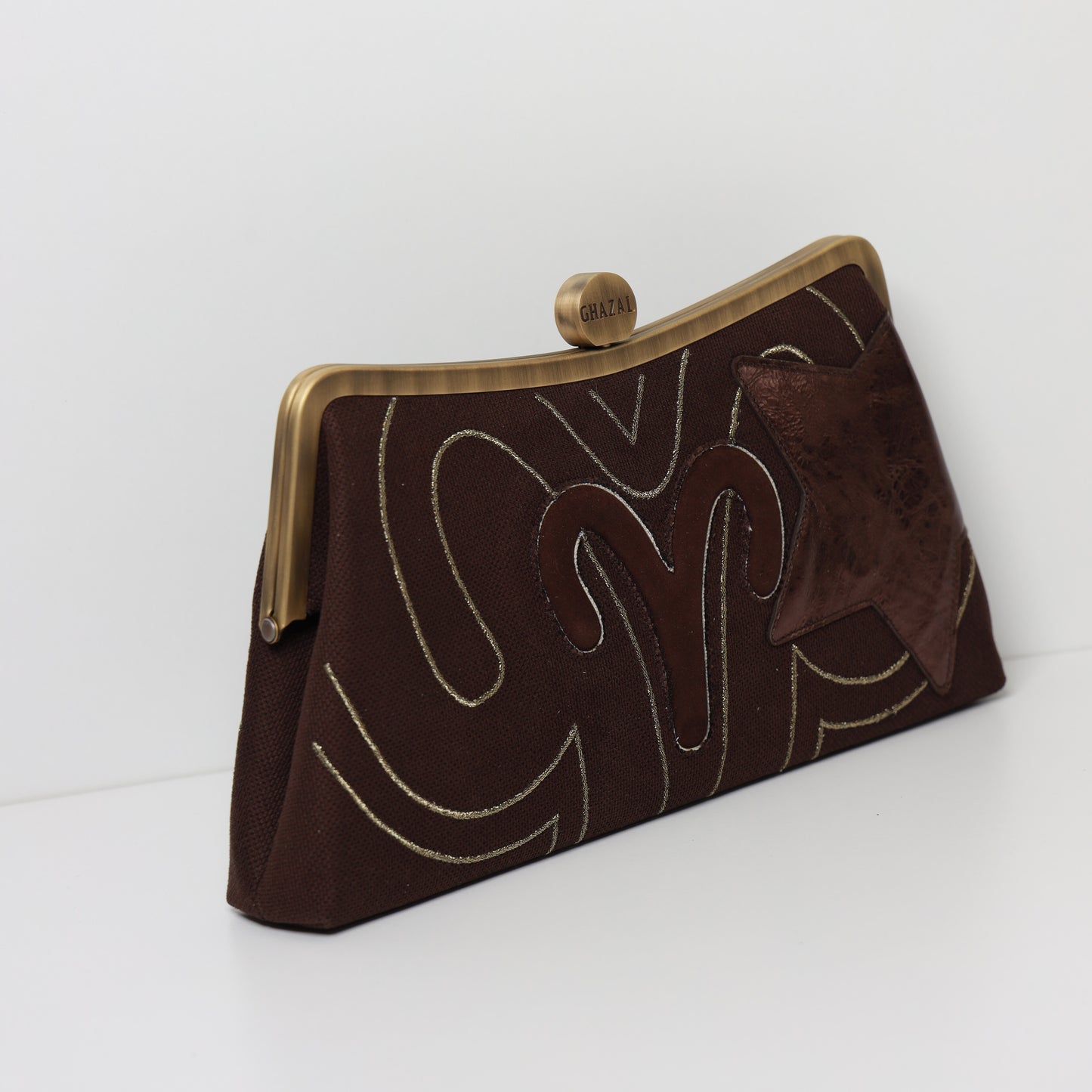 ARIES - The Flame ZODIAC CLUTCH-handcrafted embroidered bag by Ghazal by Najwa