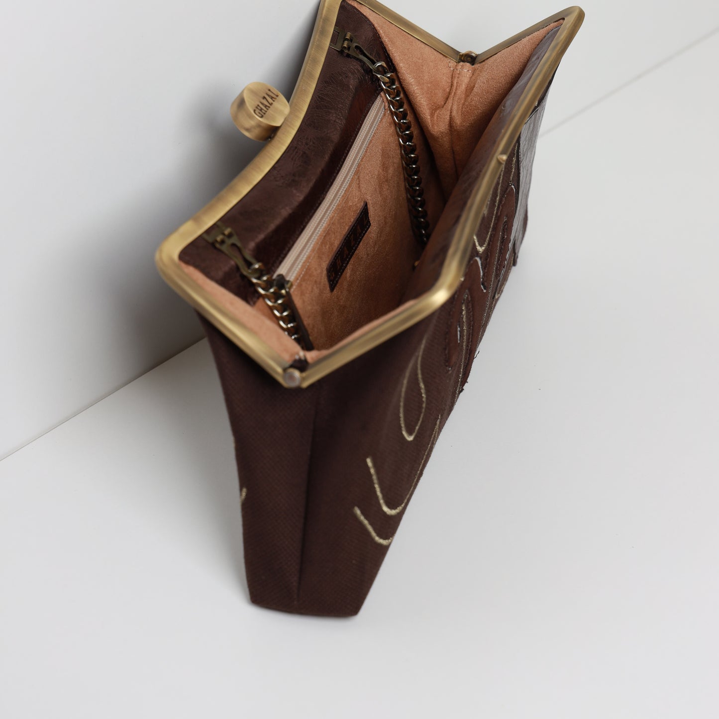 ARIES - The Flame ZODIAC CLUTCH-handcrafted embroidered bag by Ghazal by Najwa
