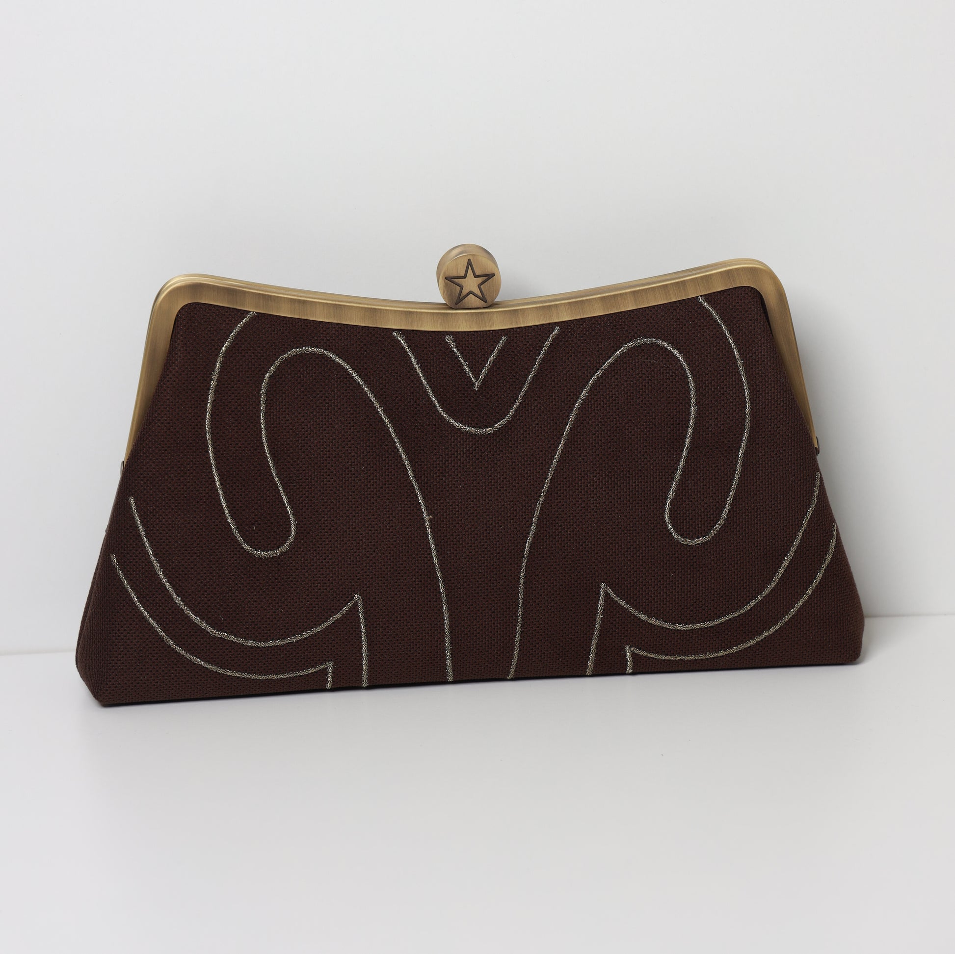 ARIES - The Flame ZODIAC CLUTCH-handcrafted embroidered bag by Ghazal by Najwa