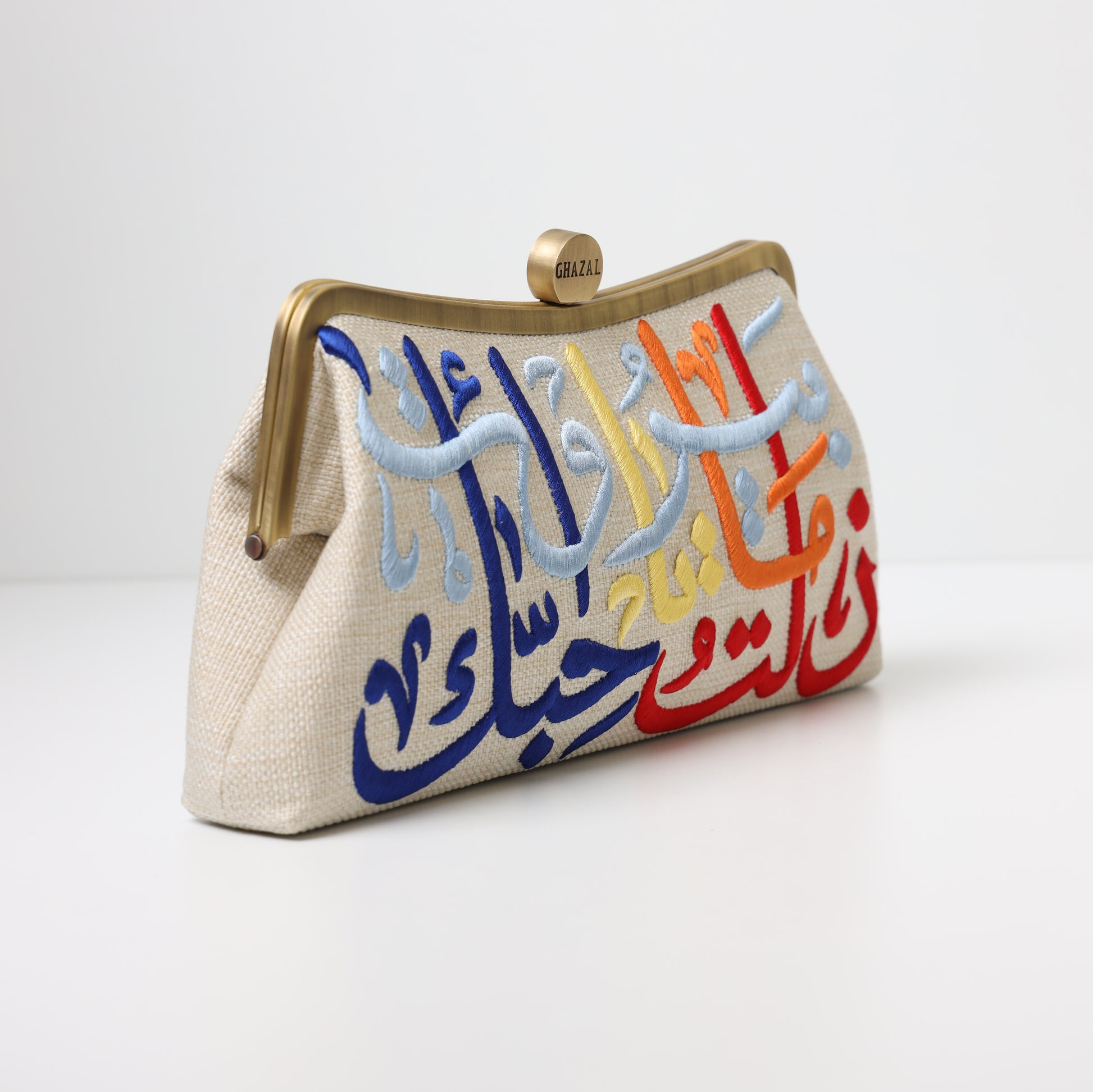 BEIRUT LOVE  CLUTCH-handcrafted embroidered bag by Ghazal by Najwa