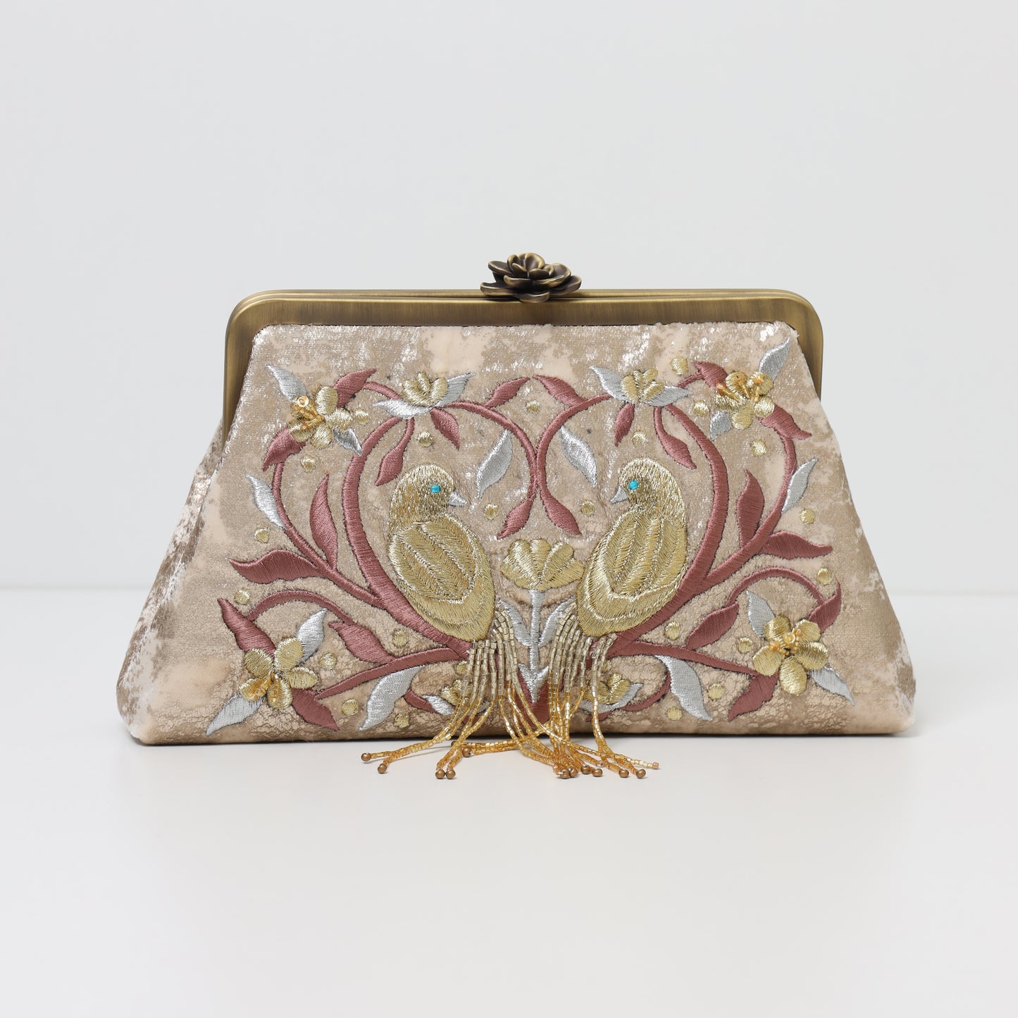 BIRDS LOVERS CLUTCH - BIRDS LOVERS CLUTCH custom embroidered bag and Middle Eastern luxury clutch by Ghazal by Najwa - Designer bags Lebanon, Women handmade clutch bag, personalized bags with name, Beirut clutch, Clutch Lebanon, Personalized bags Lebanon, Handmade clutch bags, Iraq clutch calligraphy, Palestine clutch