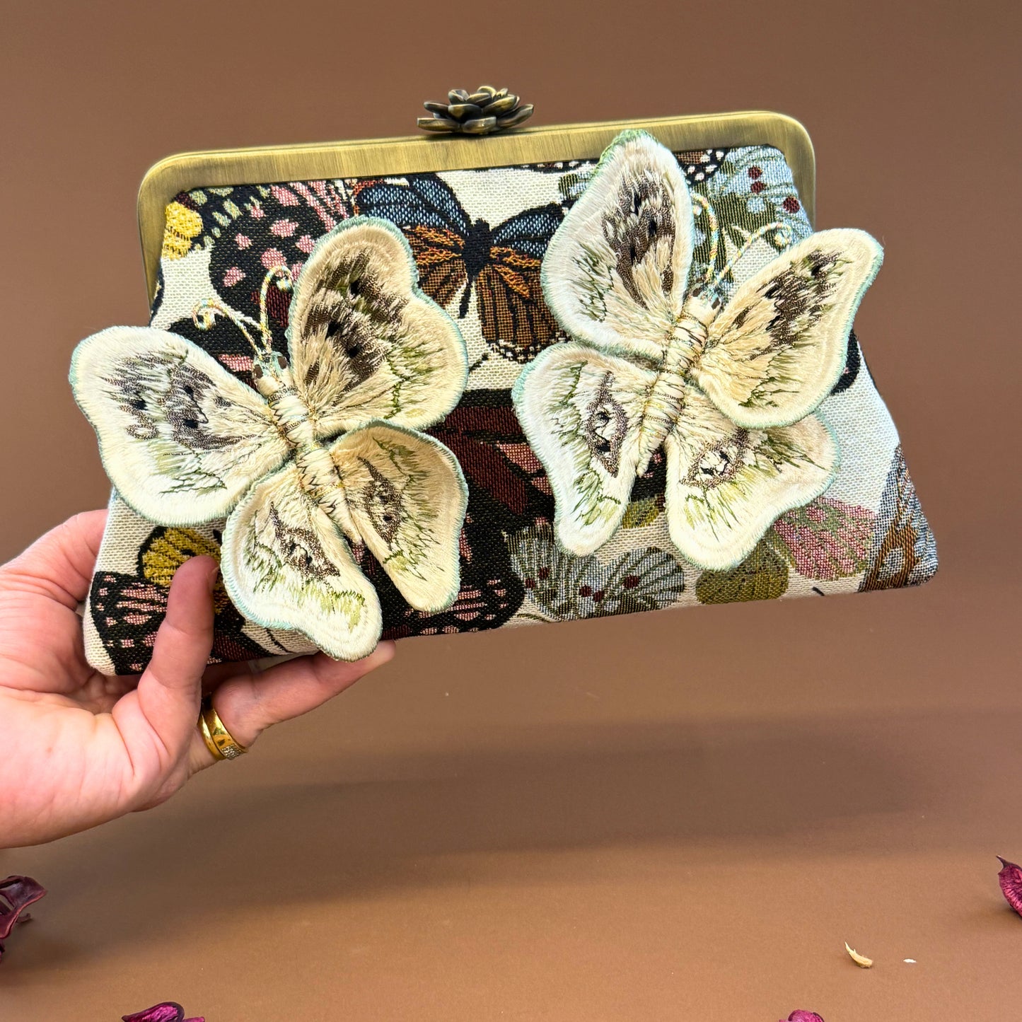 SAFARI CLUTCHES-handcrafted 3D embroidered bag by Ghazal by Najwa