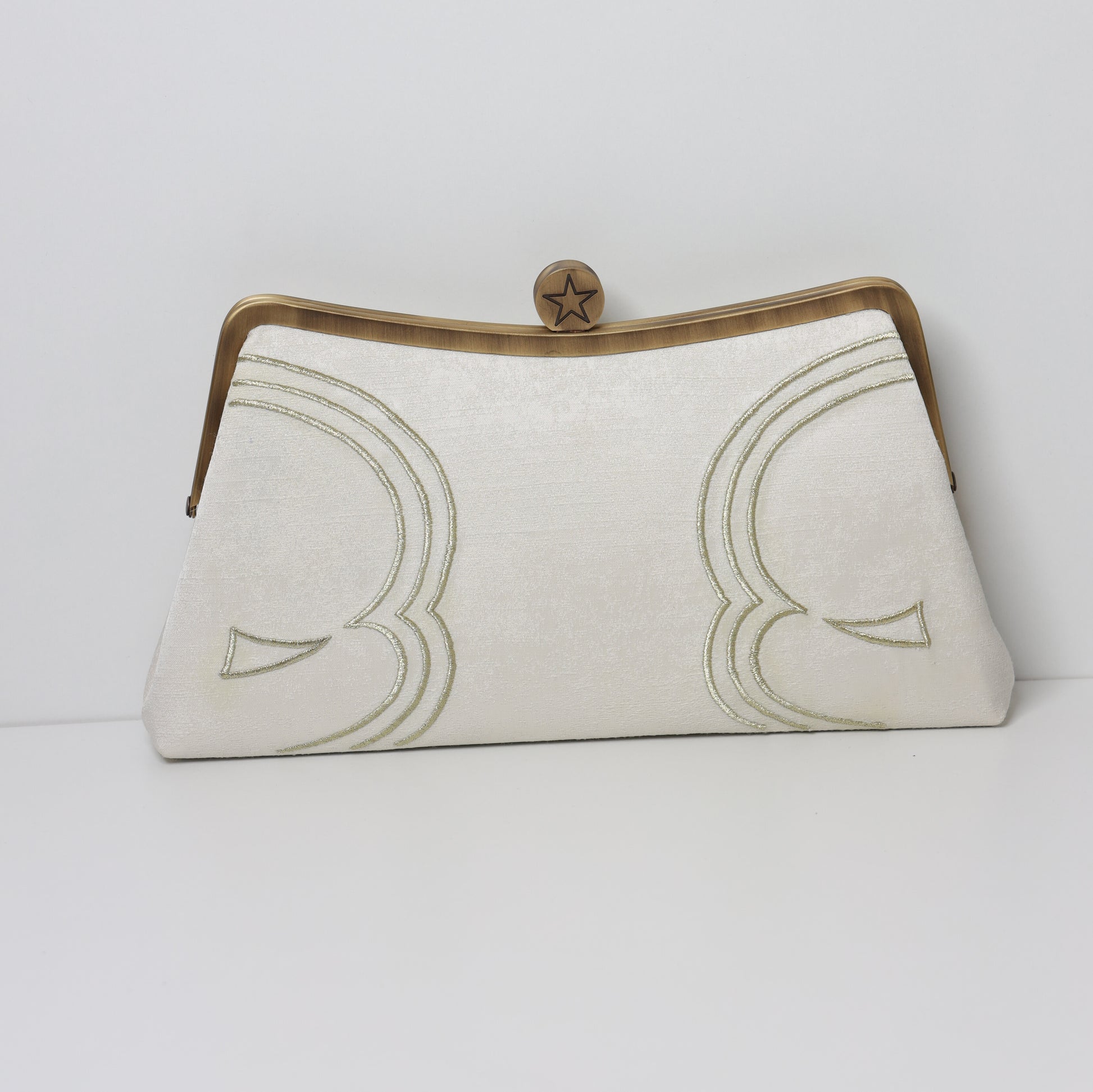 CANCER - The Moon Spirit ZODIAC CLUTCH-handcrafted embroidered bag by Ghazal by Najwa