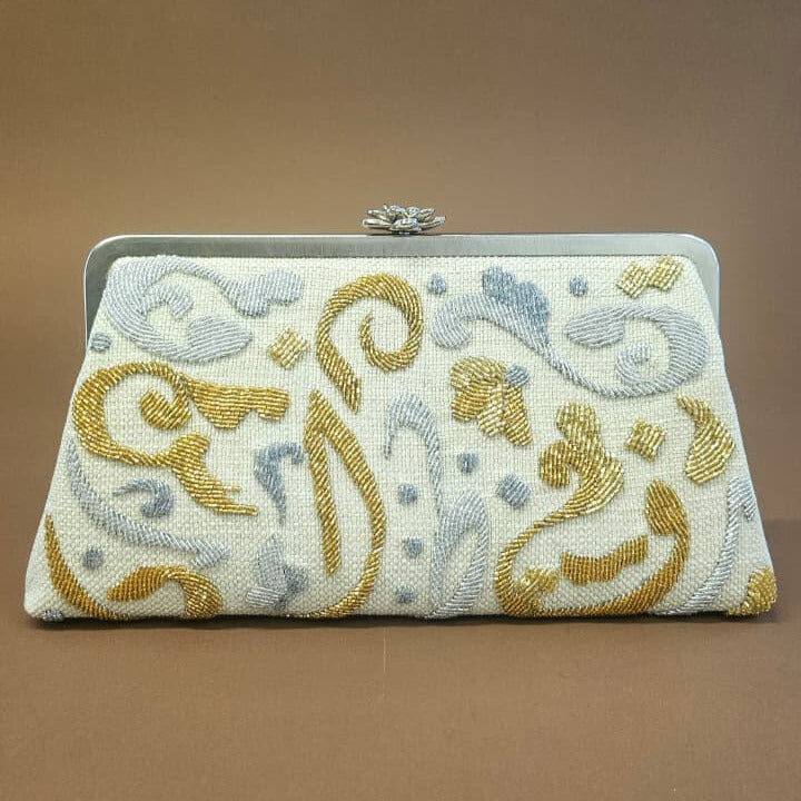 CALLIGRAPHY FLORAL CLUTCH