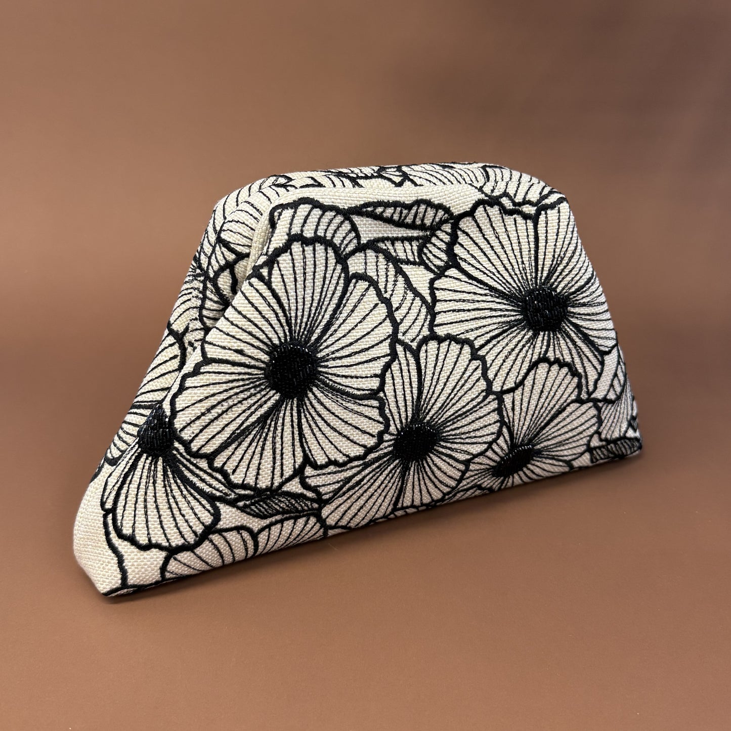 FULL BLOOM POUCH-handcrafted embroidered and beaded bag by Ghazal by Najwa