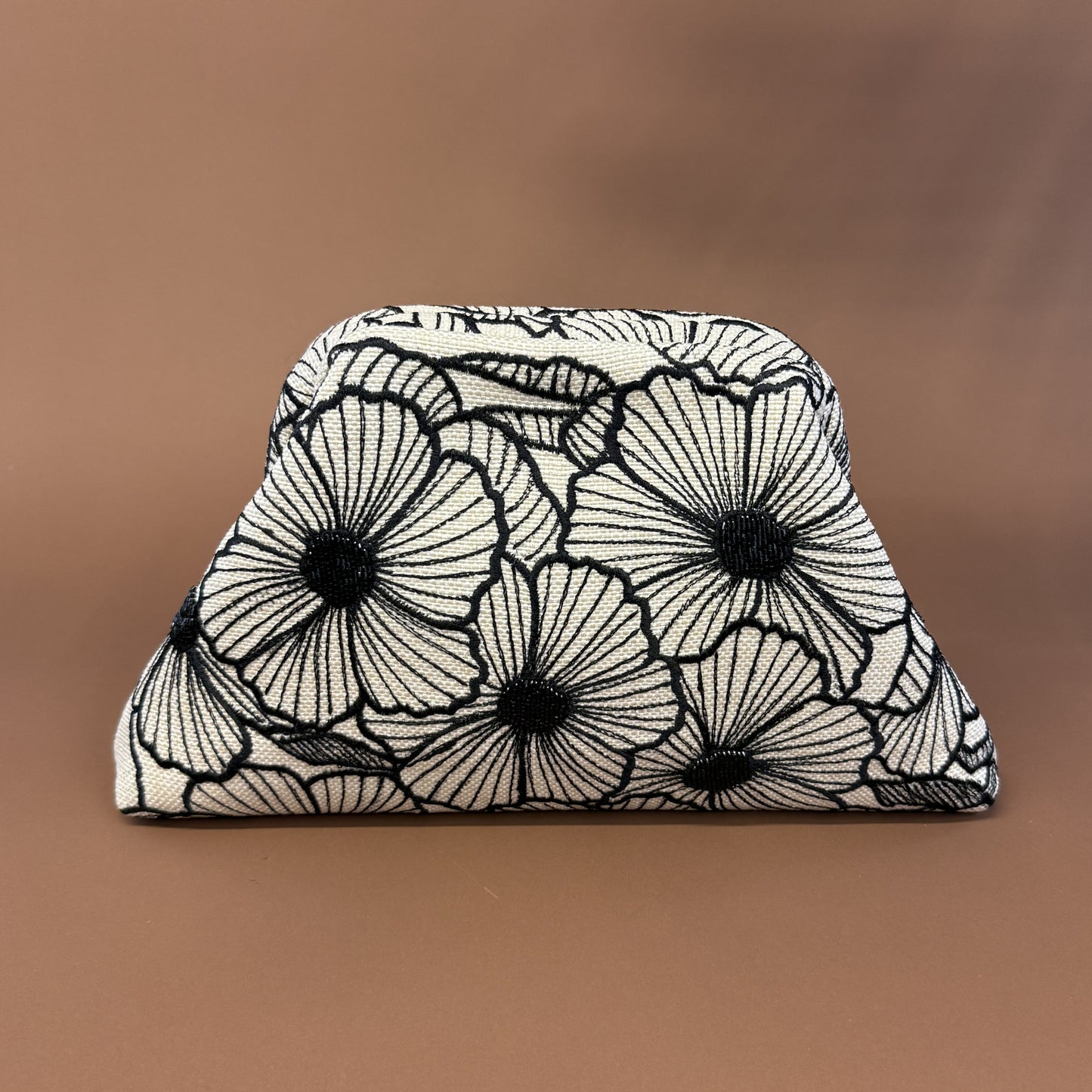 FULL BLOOM POUCH-handcrafted embroidered and beaded bag by Ghazal by Najwa