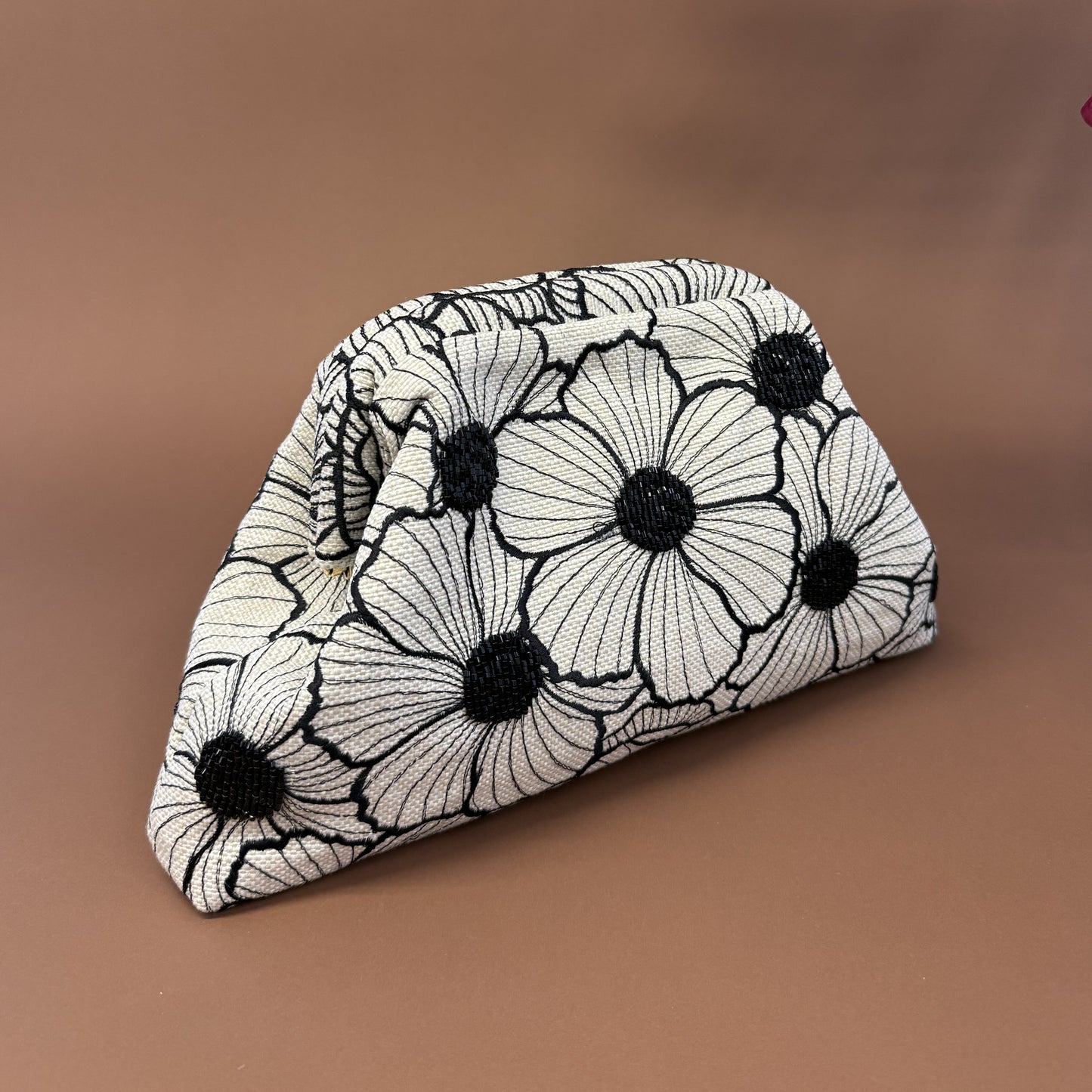 FULL BLOOM POUCH-handcrafted embroidered and beaded bag by Ghazal by Najwa