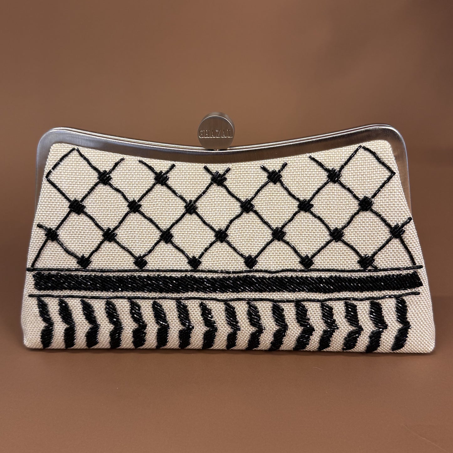 KOFEYE CLUTCH-handcrafted beaded bag by Ghazal by Najwa