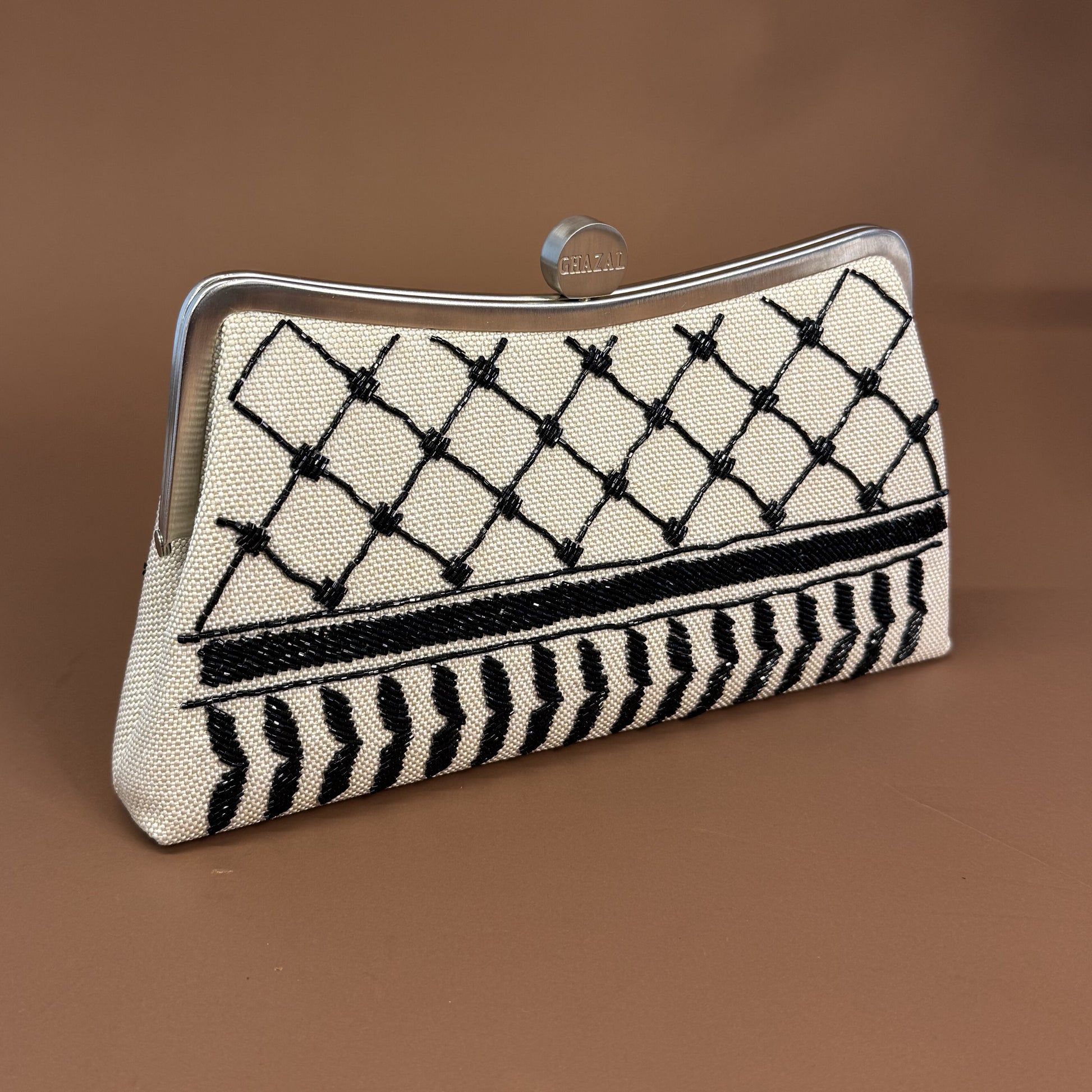 KOFEYE CLUTCH-handcrafted beaded bag by Ghazal by Najwa