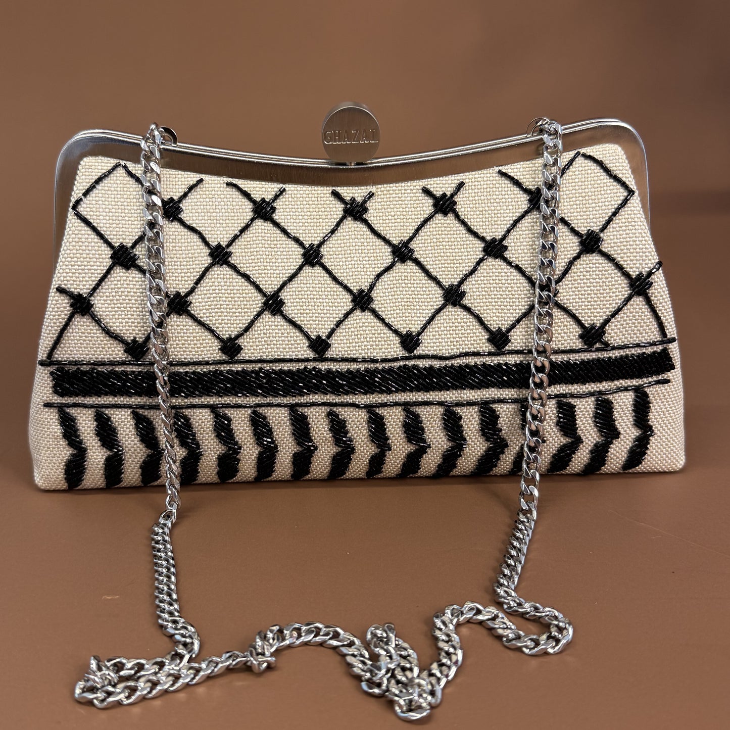 KOFEYE CLUTCH-handcrafted beaded bag by Ghazal by Najwa