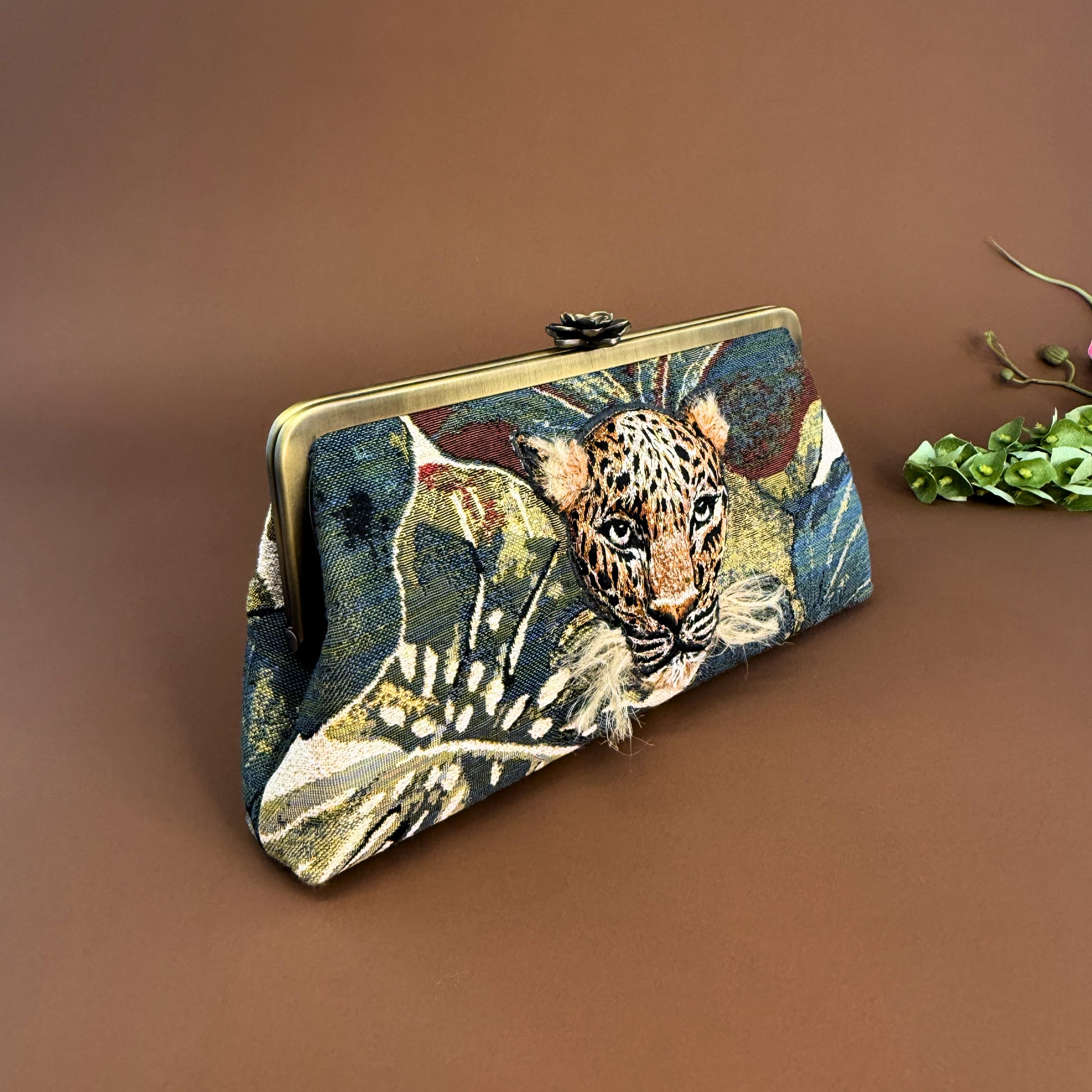 SAFARI CLUTCHES-handcrafted 3D embroidered bag by Ghazal by Najwa