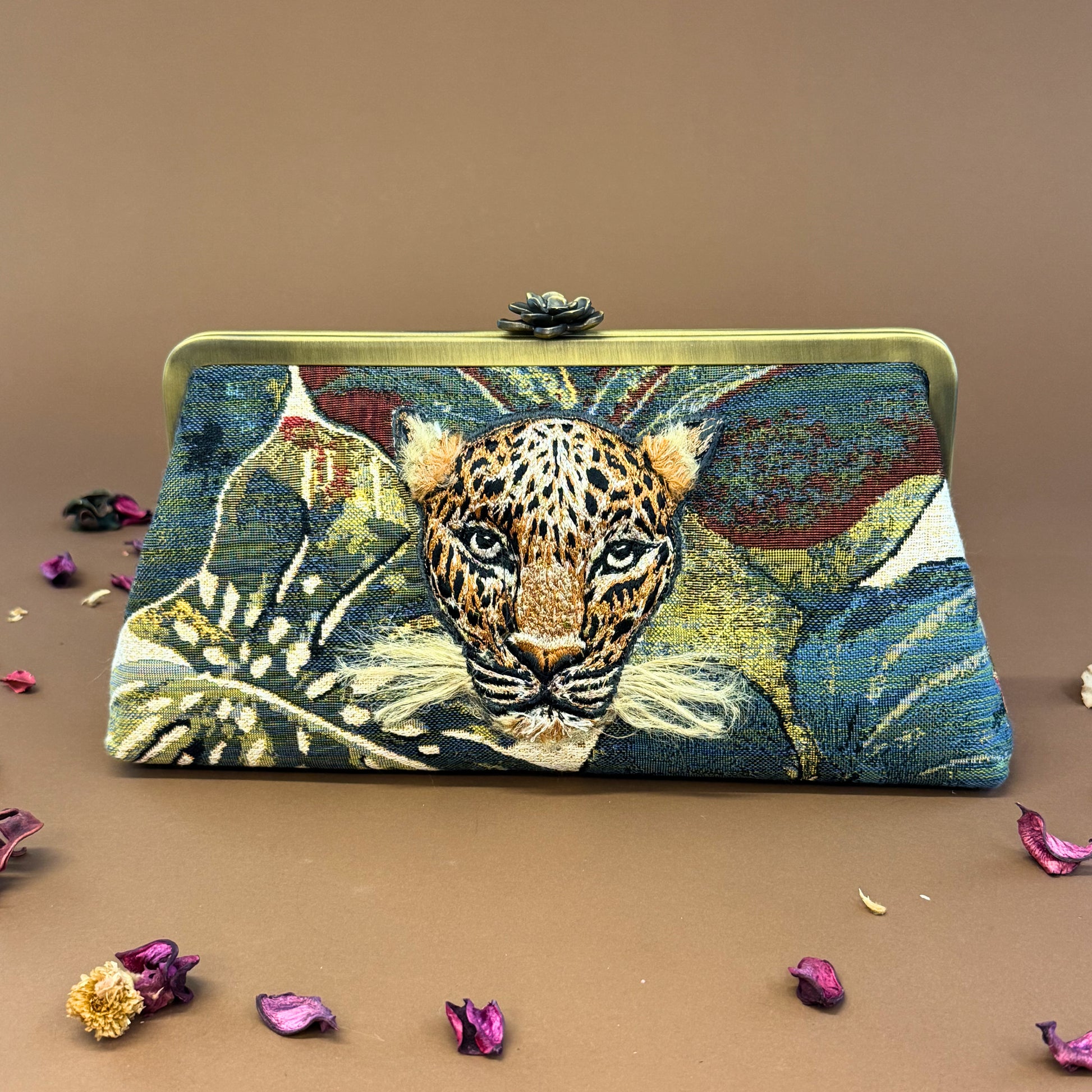 SAFARI CLUTCHES-handcrafted 3D embroidered bag by Ghazal by Najwa