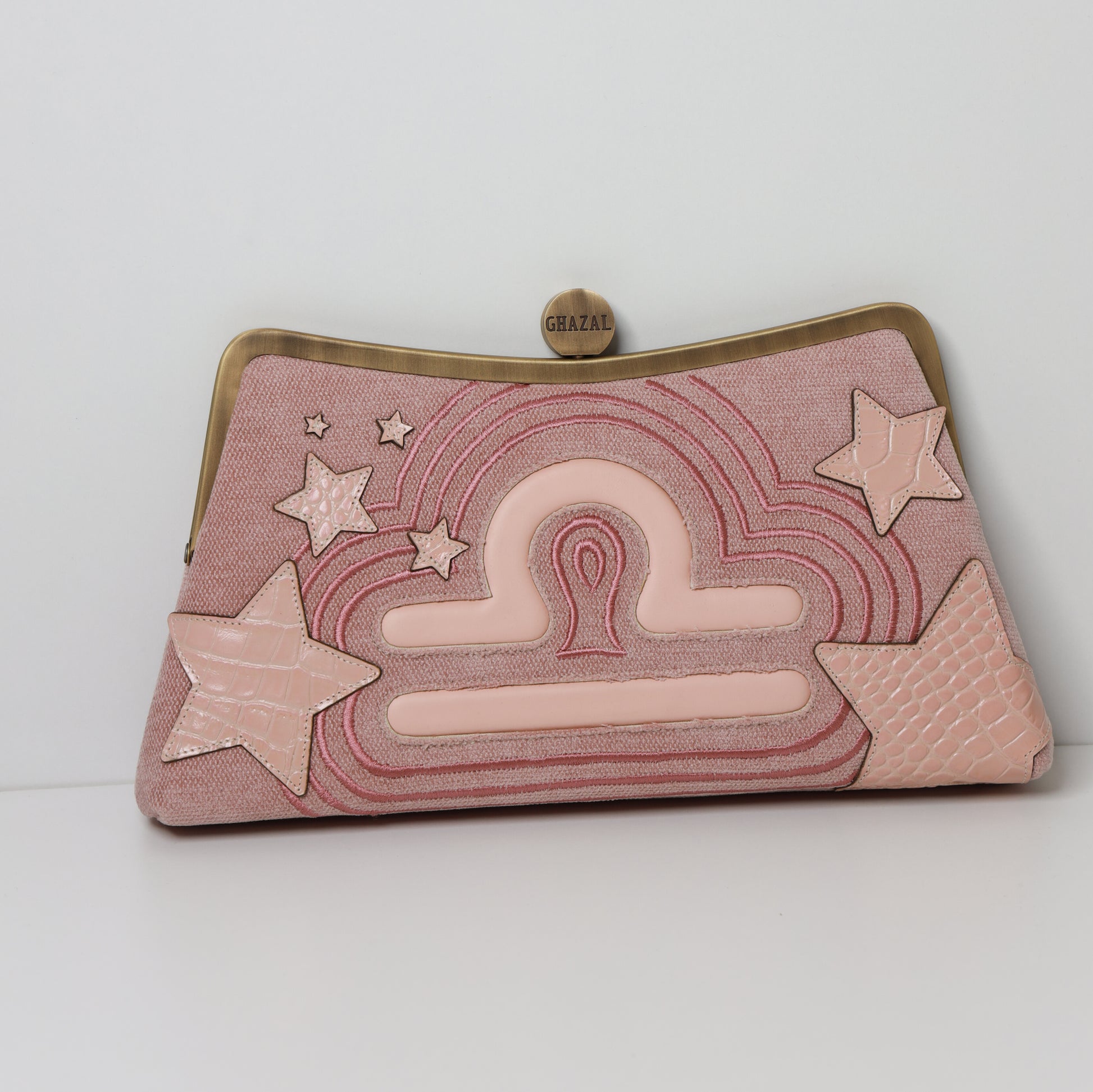 LIBRA - The Harmony ZODIAC CLUTCH-handcrafted embroidered bag by Ghazal by Najwa