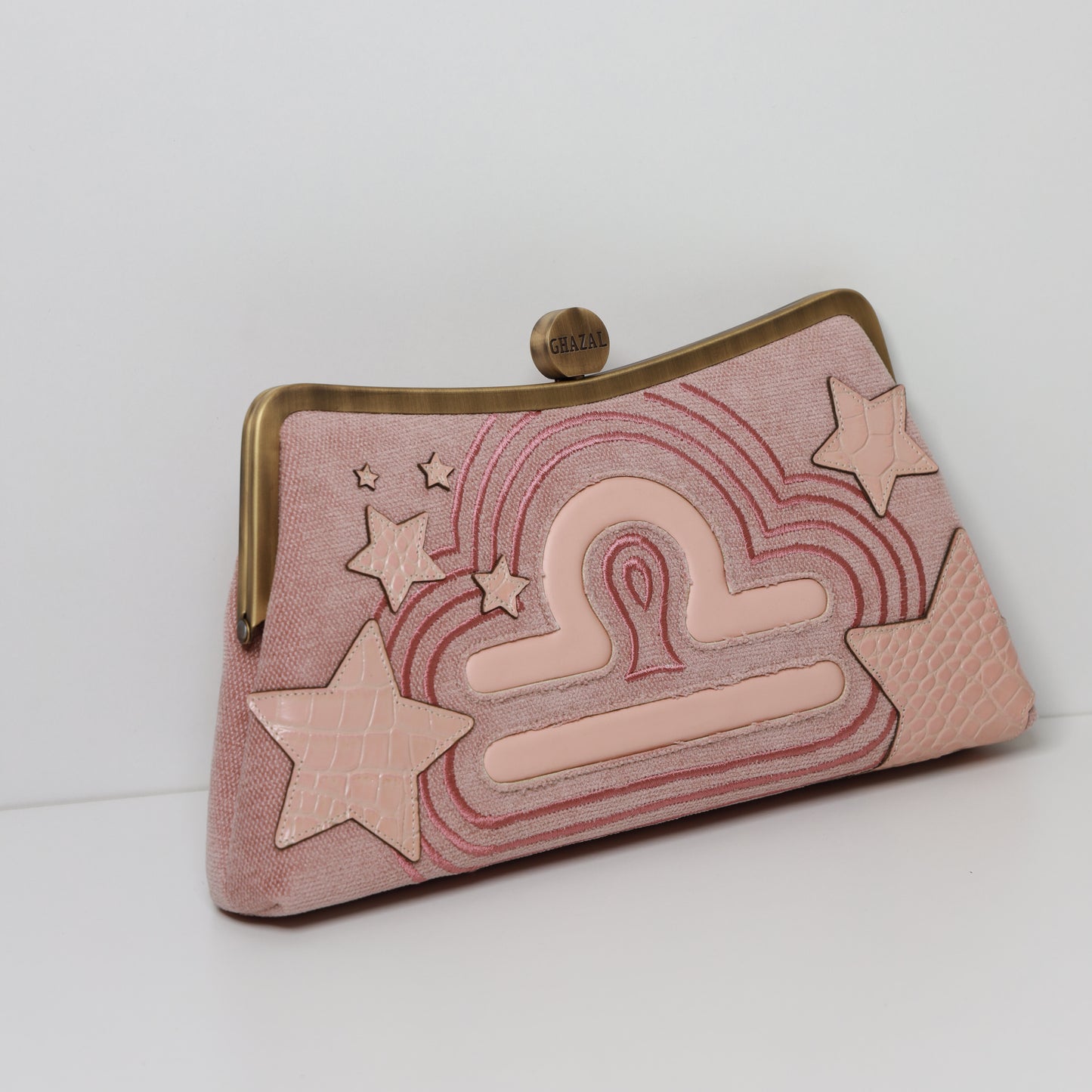 LIBRA - The Harmony ZODIAC CLUTCH-handcrafted embroidered bag by Ghazal by Najwa