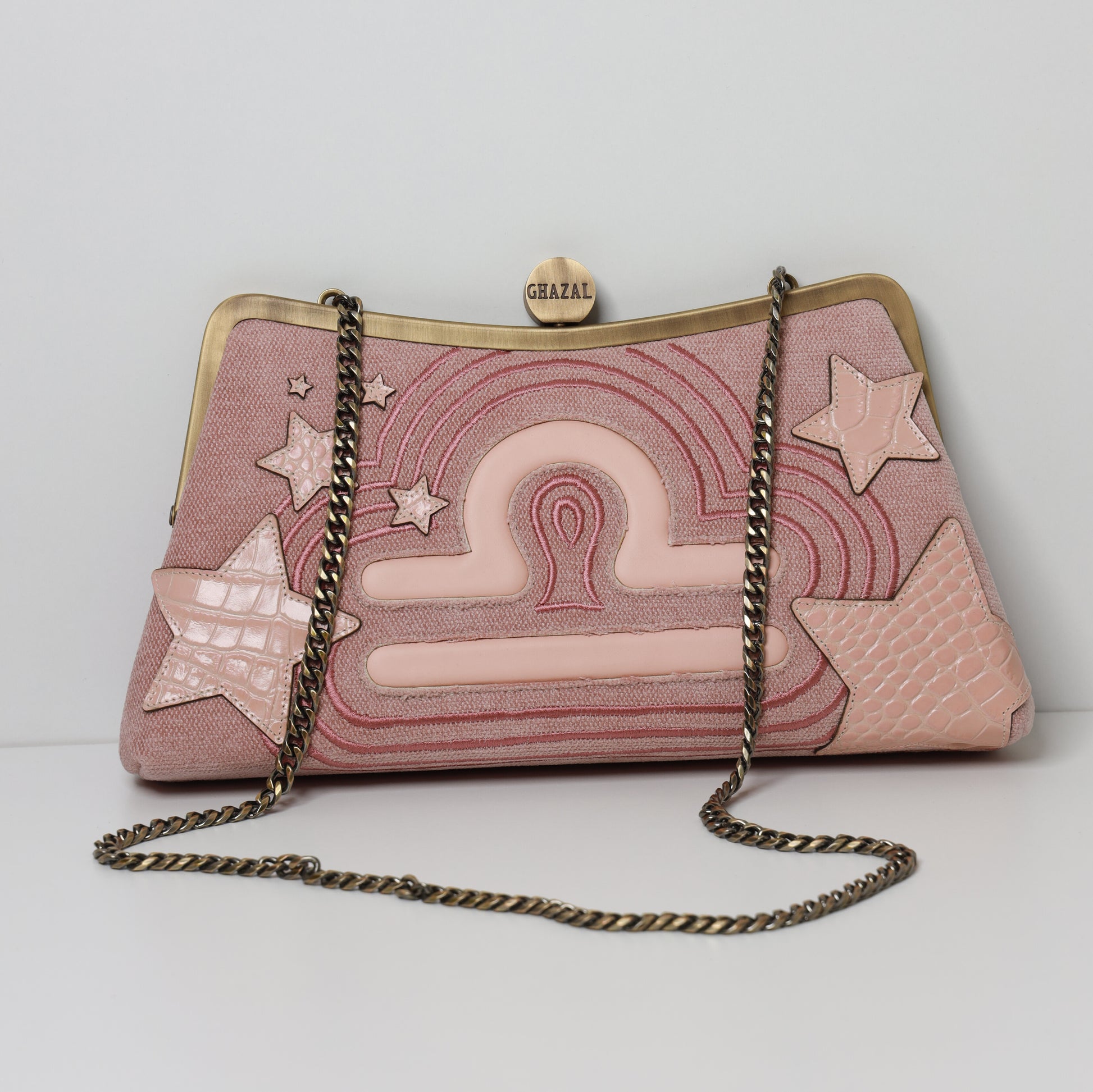 LIBRA - The Harmony ZODIAC CLUTCH-handcrafted embroidered bag by Ghazal by Najwa