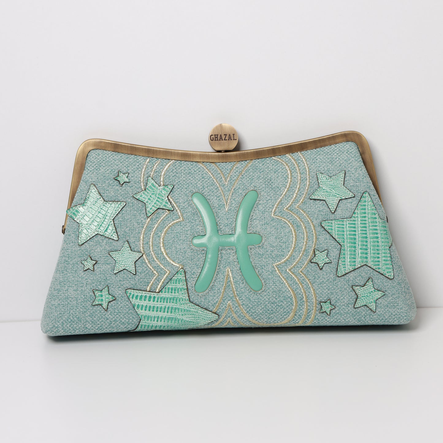 PISCES The_Dreamer ZODIAC CLUTCH handcrafted  embroidered bag by Ghazal by Najwa