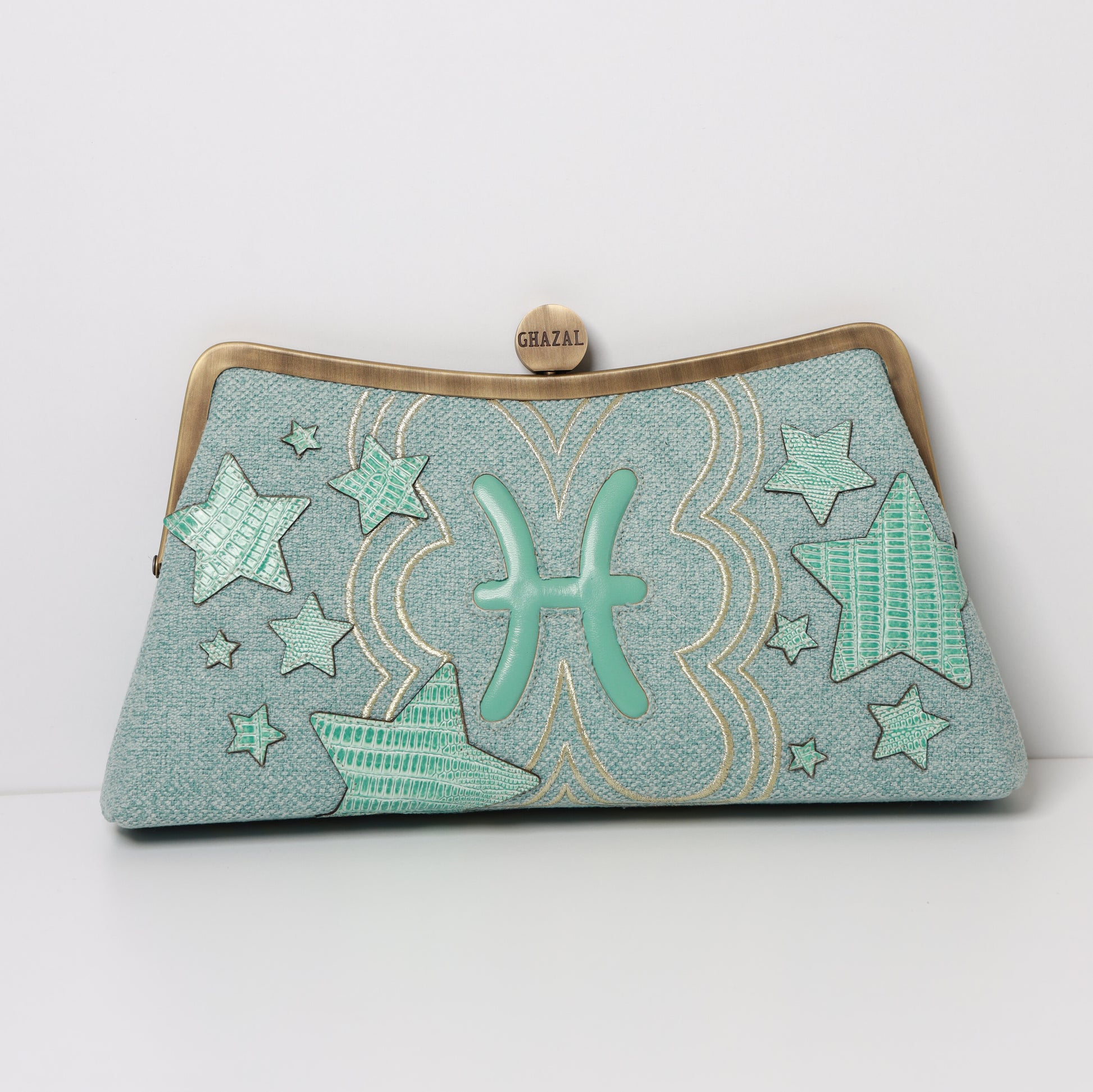 PISCES The_Dreamer ZODIAC CLUTCH handcrafted  embroidered bag by Ghazal by Najwa