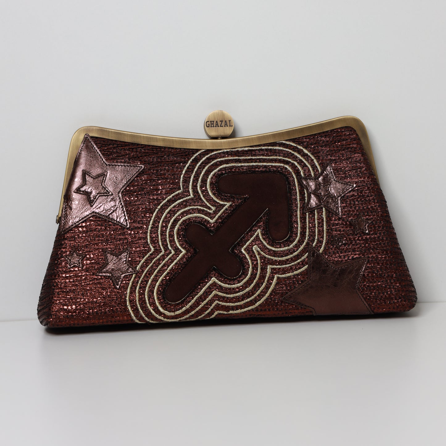SAGITTARIUS - The Wanderer ZODIAC CLUTCH-handcrafted embroidered bag by Ghazal by Najwa