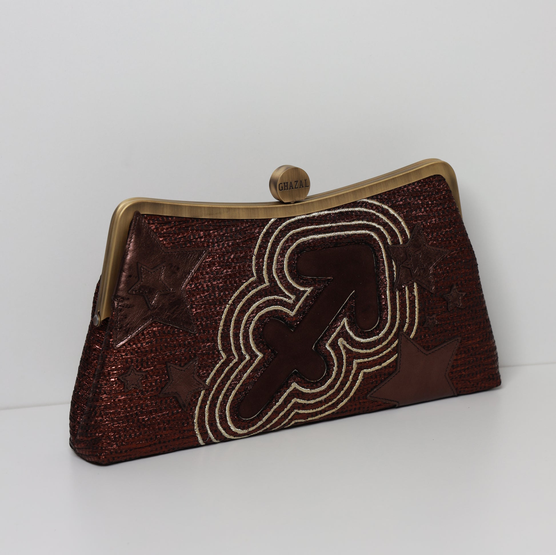 SAGITTARIUS - The Wanderer ZODIAC CLUTCH-handcrafted embroidered bag by Ghazal by Najwa