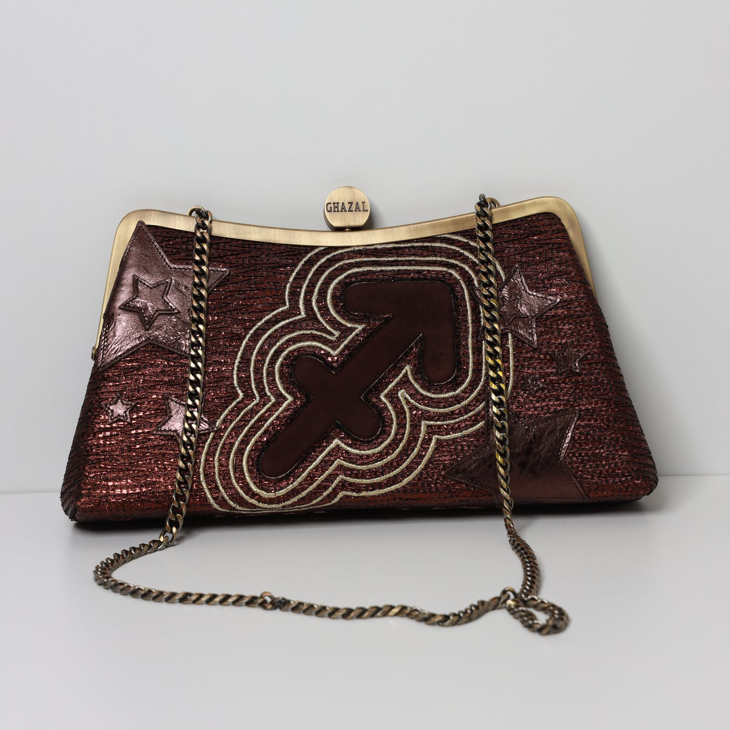 SAGITTARIUS - The Wanderer ZODIAC CLUTCH-handcrafted embroidered bag by Ghazal by Najwa