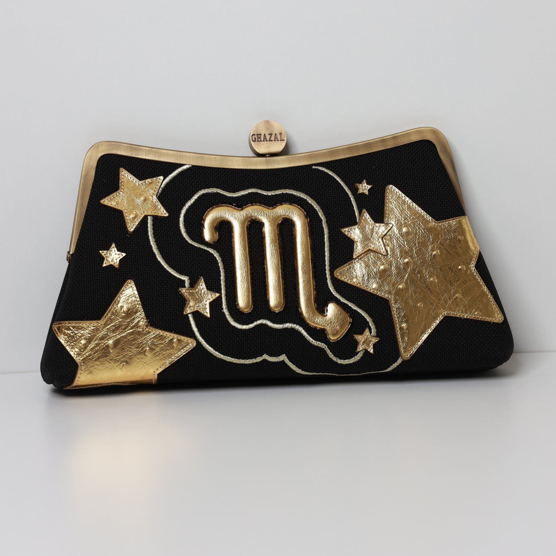 SCORPIO - The Mystery ZODIAC CLUTCH-handcrafted embroidered bag by Ghazal by Najwa