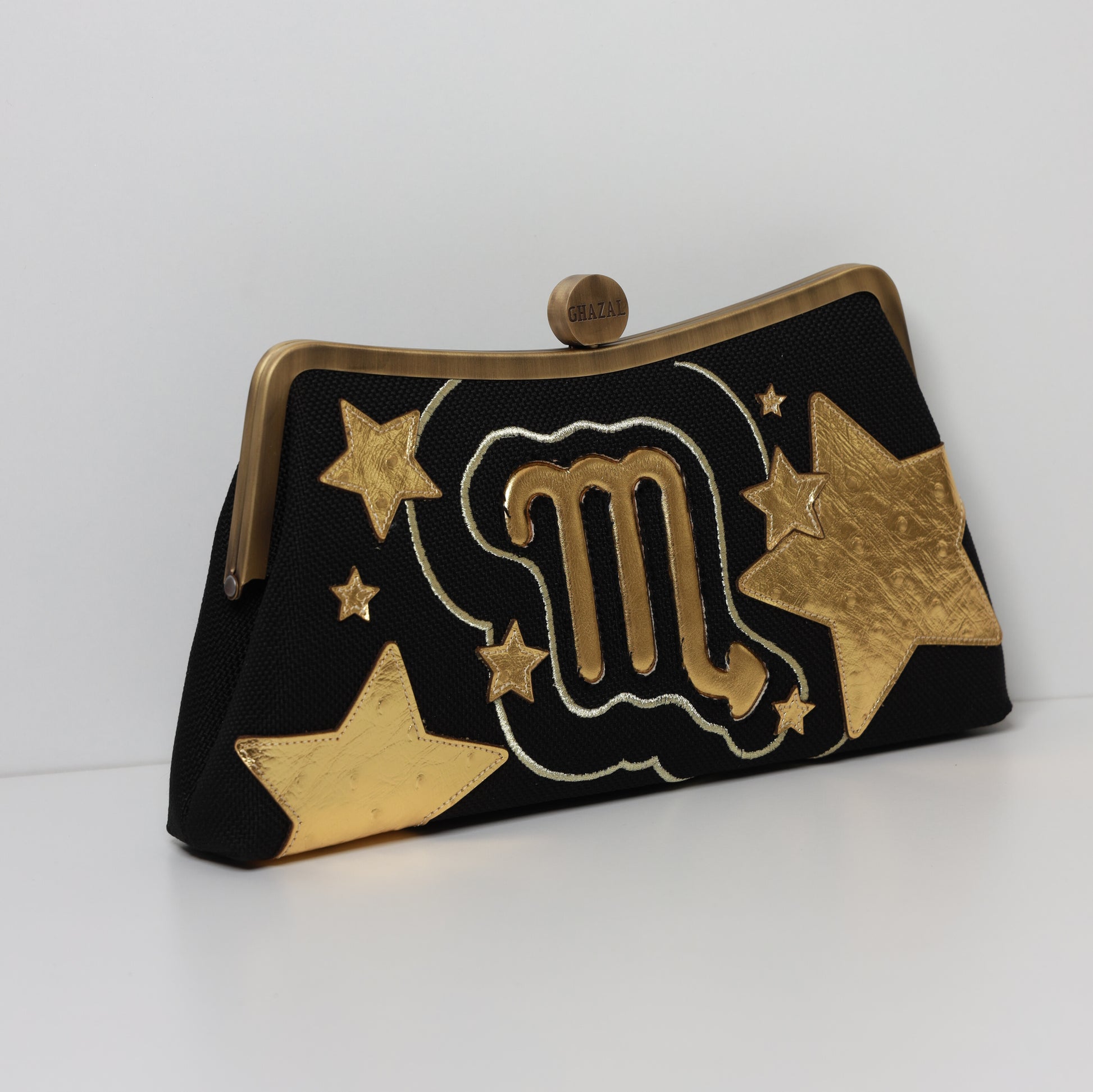 SCORPIO - The Mystery ZODIAC CLUTCH-handcrafted embroidered bag by Ghazal by Najwa