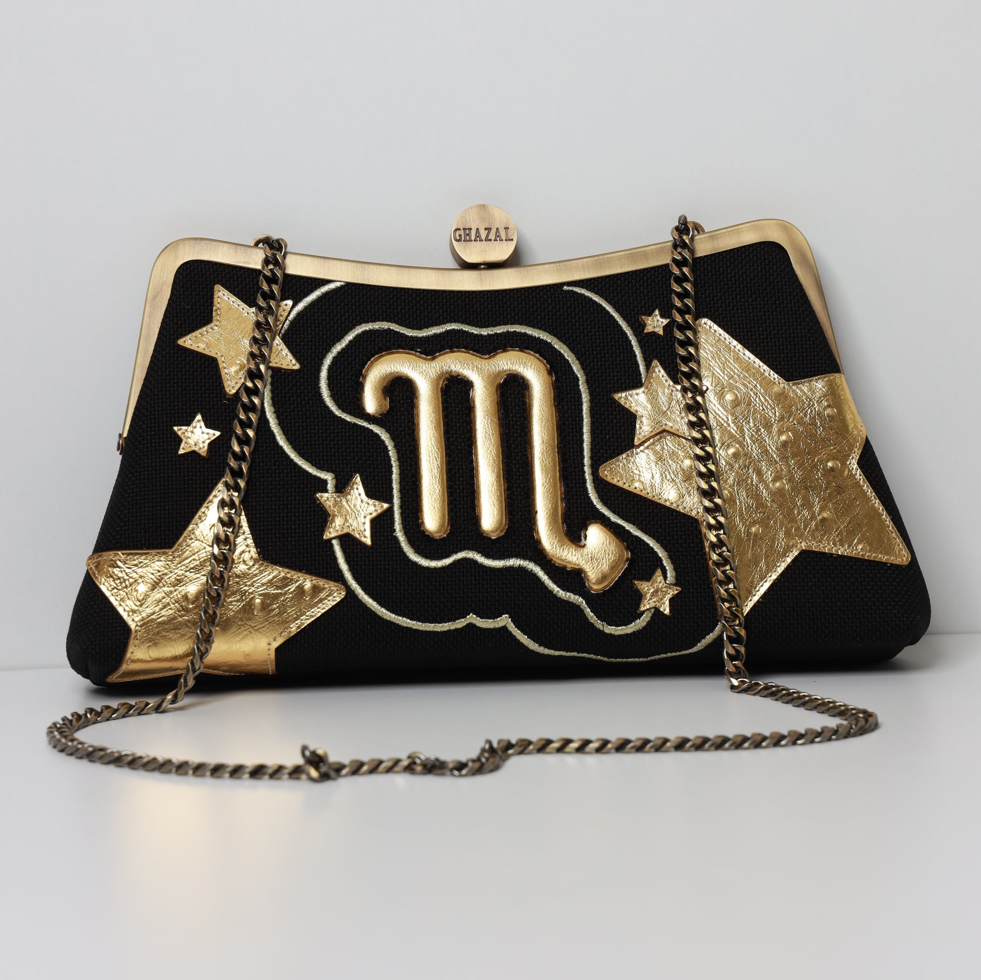SCORPIO - The Mystery ZODIAC CLUTCH-handcrafted embroidered bag by Ghazal by Najwa