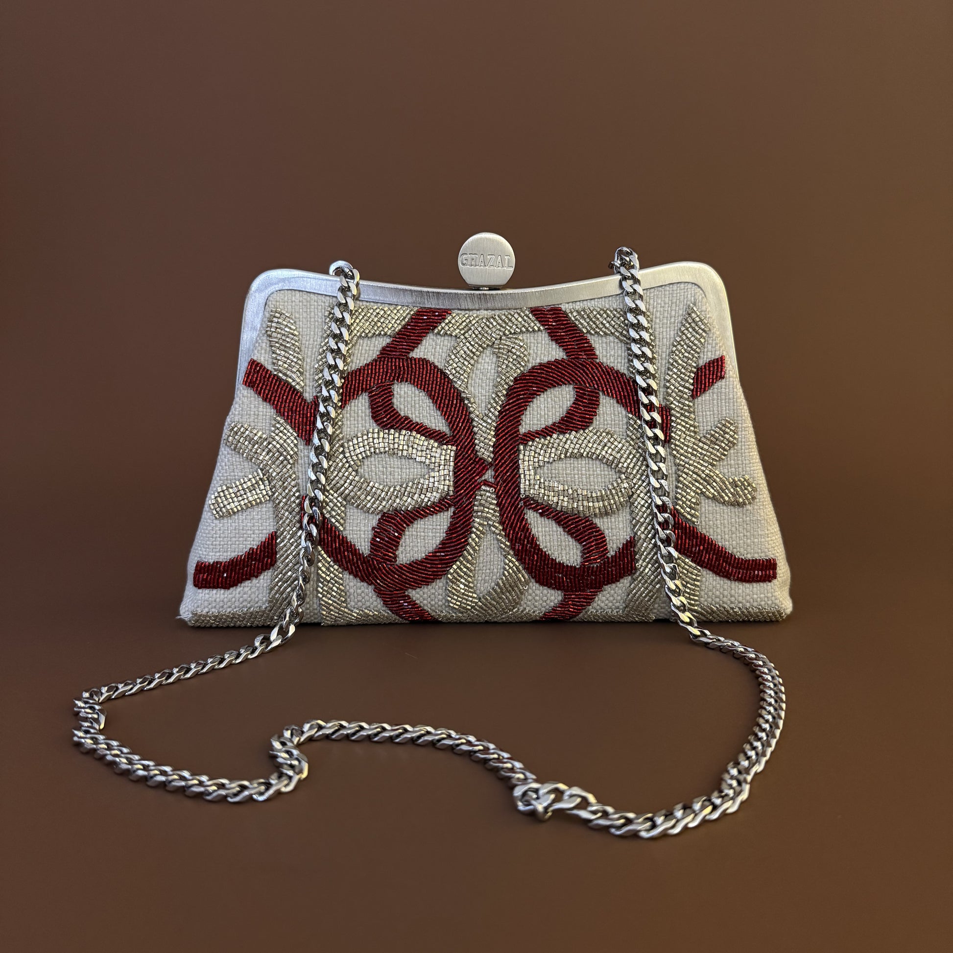 SPIRAL ANDALUSIA ECLIPSE-handcrafted beaded bag by Ghazal by Najwa