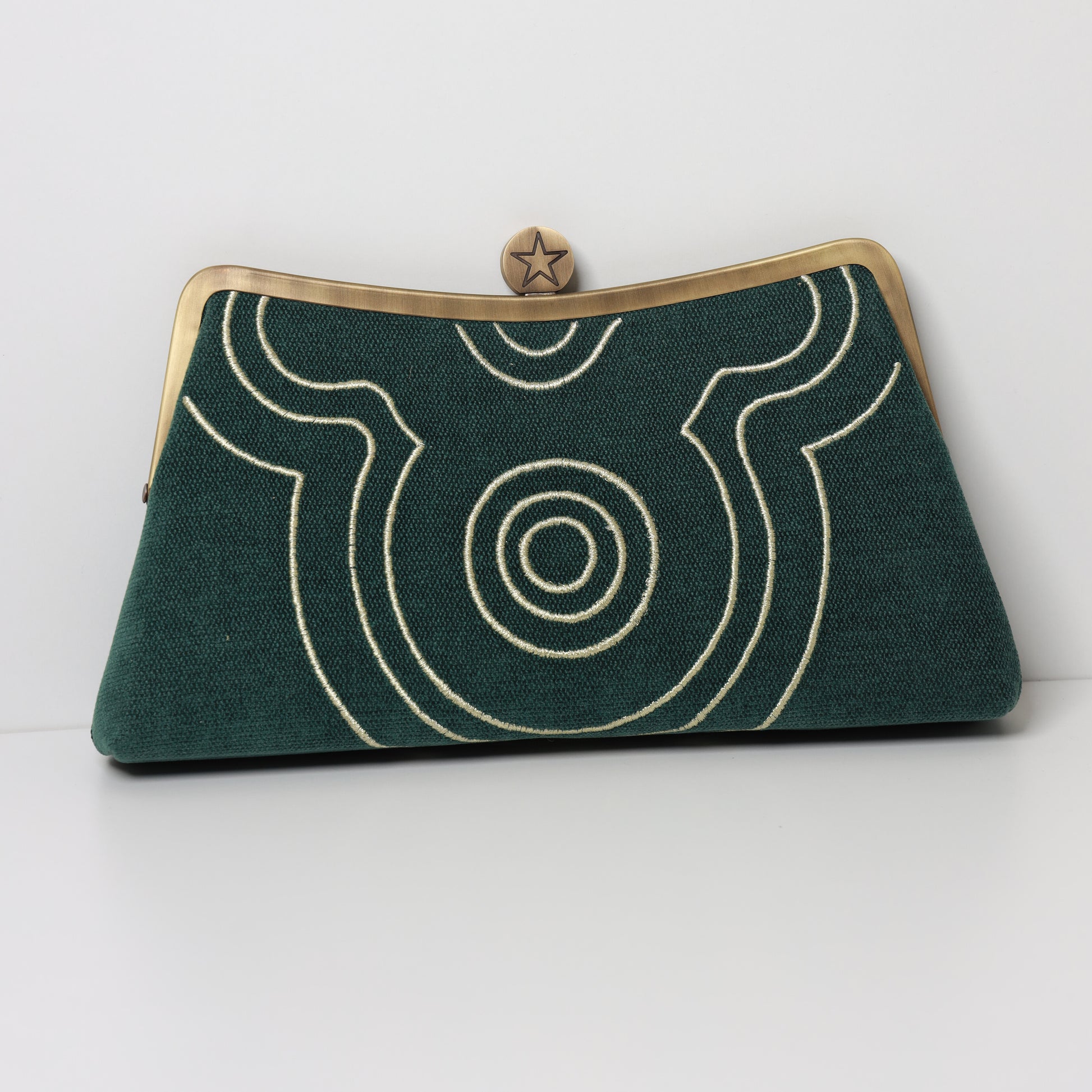 TAURUS - The Elegant Earth ZODIAC CLUTCH-handcrafted embroidered bag by Ghazal by Najwa