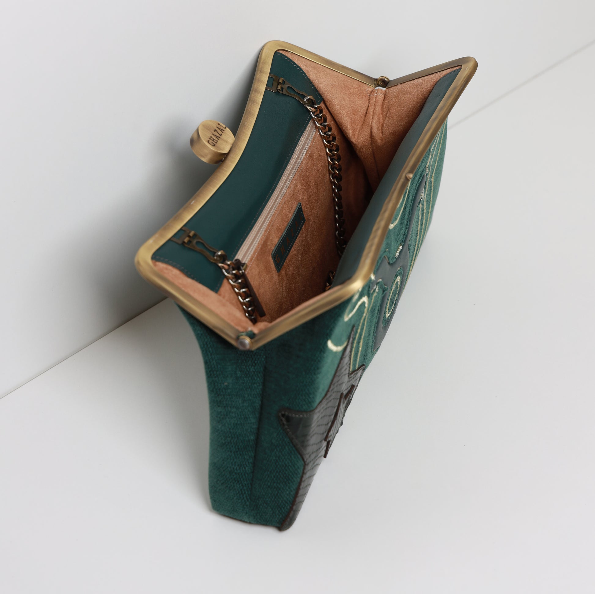 TAURUS - The Elegant Earth ZODIAC CLUTCH-handcrafted embroidered bag by Ghazal by Najwa