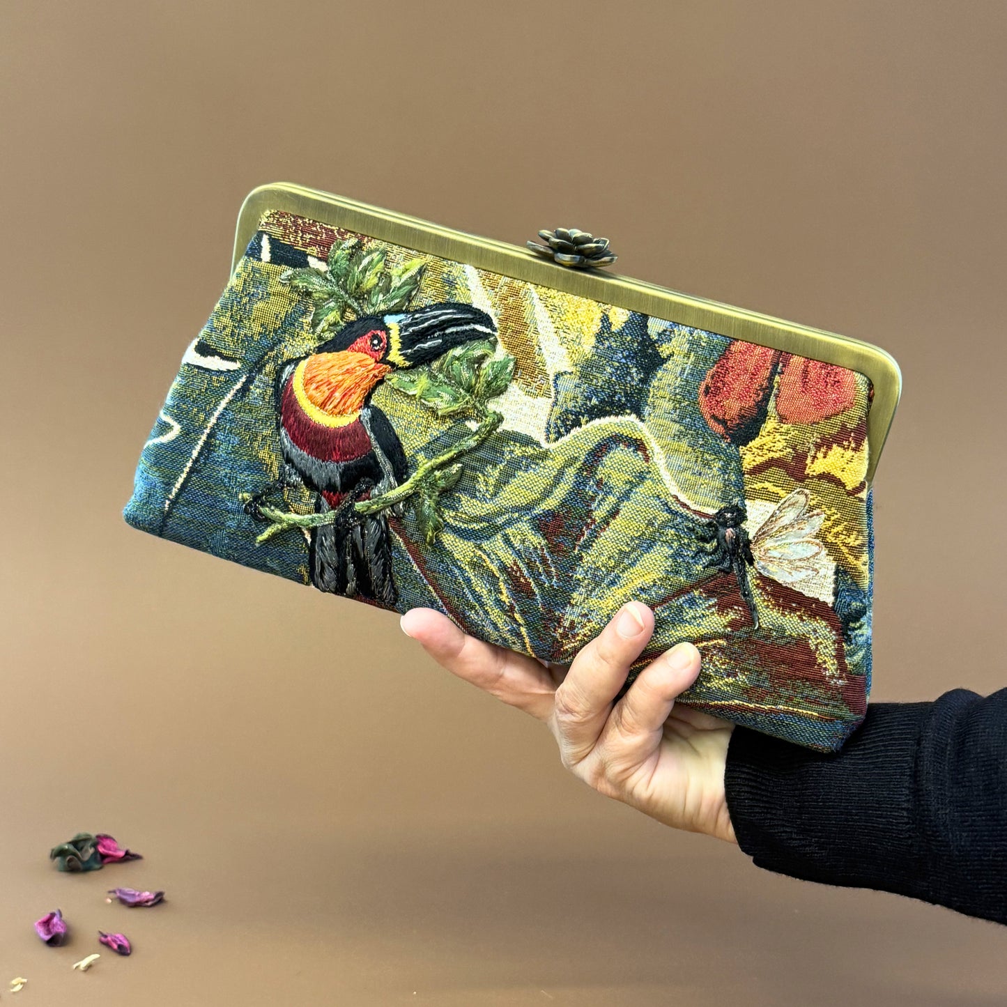 SAFARI CLUTCHES-handcrafted 3D embroidered bag by Ghazal by Najwa