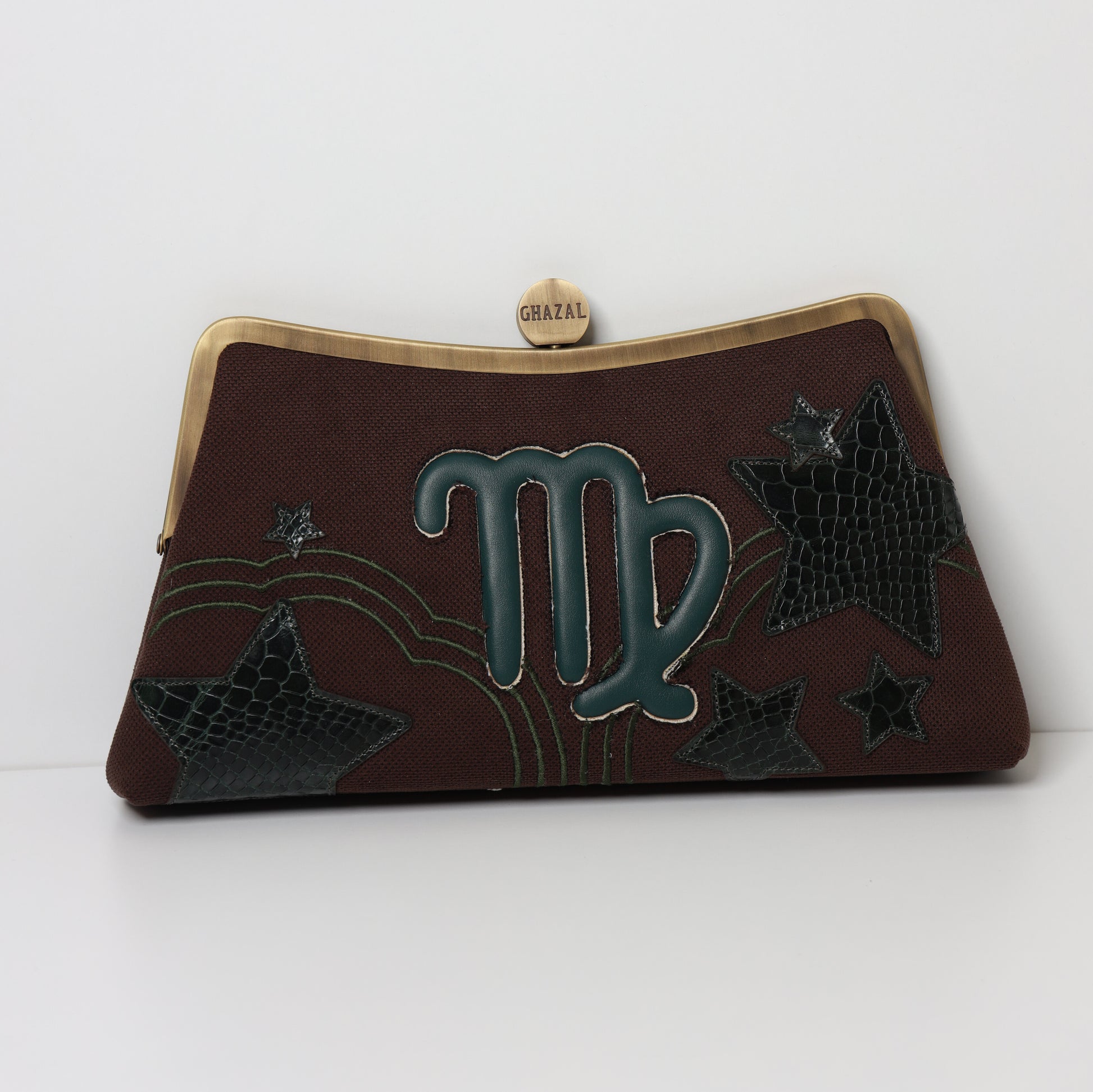 VIRGO - The Purist ZODIAC CLUTCH-handcrafted embroidered bag by Ghazal by Najwa