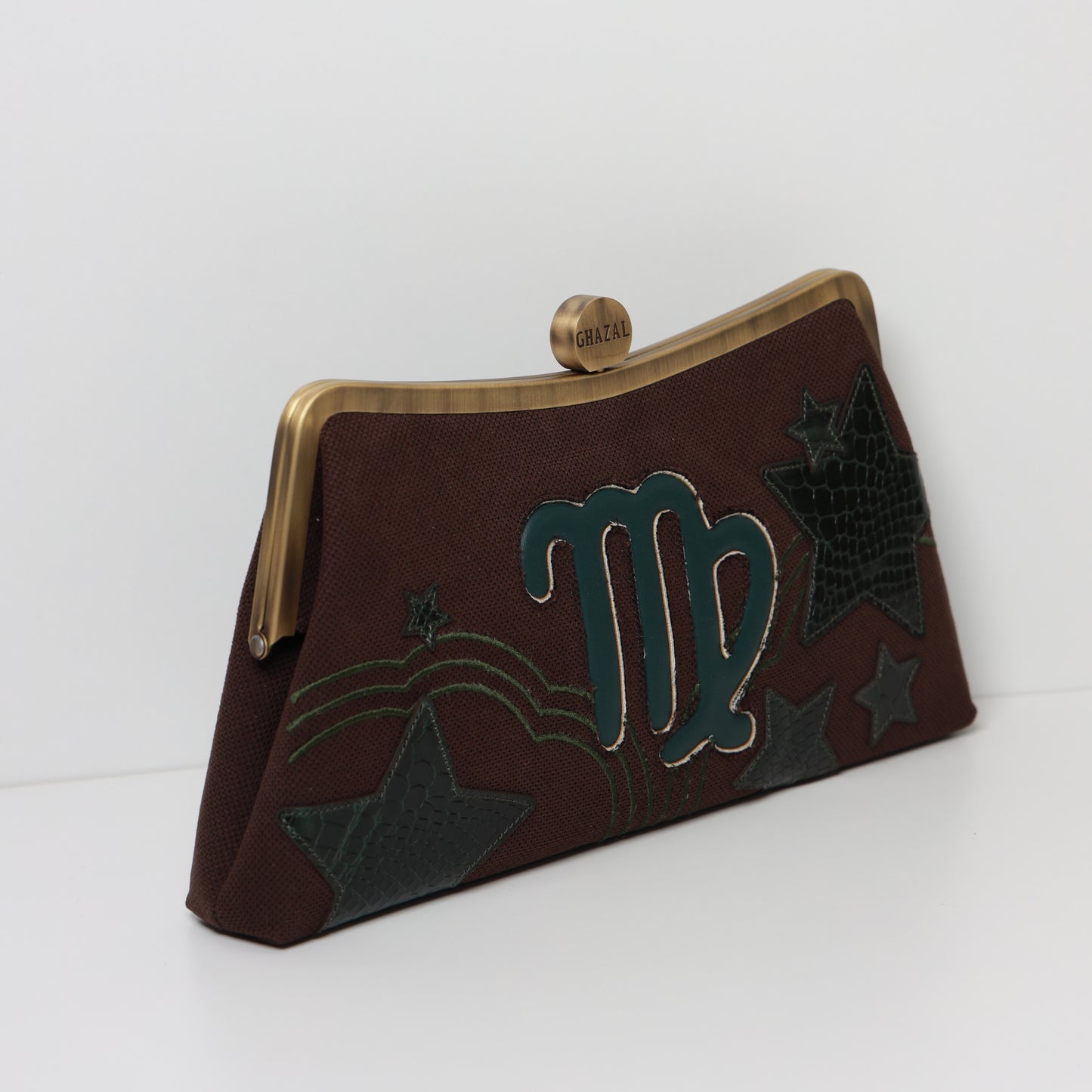 VIRGO - The Purist ZODIAC CLUTCH-handcrafted embroidered bag by Ghazal by Najwa