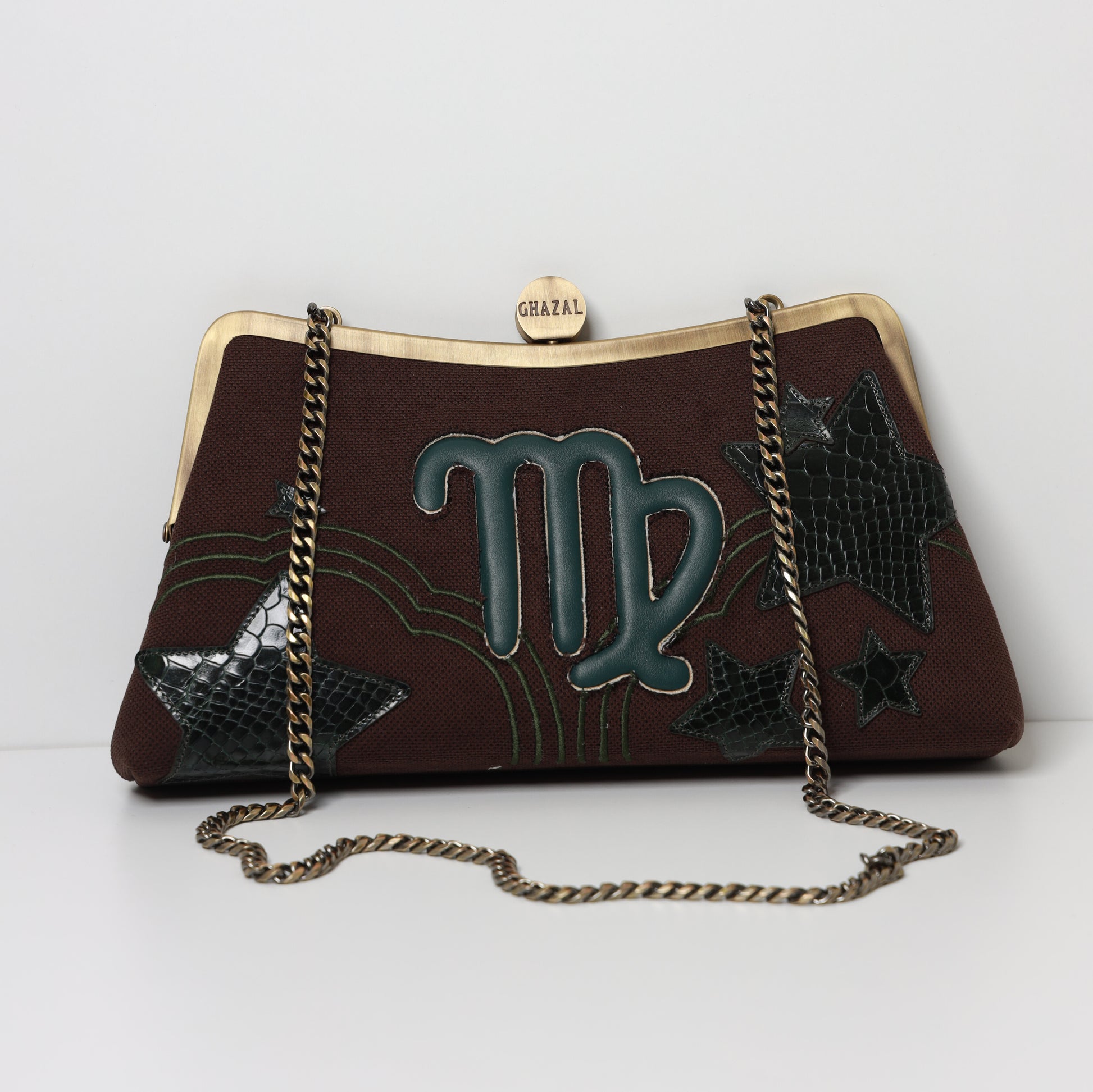 VIRGO - The Purist ZODIAC CLUTCH-handcrafted embroidered bag by Ghazal by Najwa