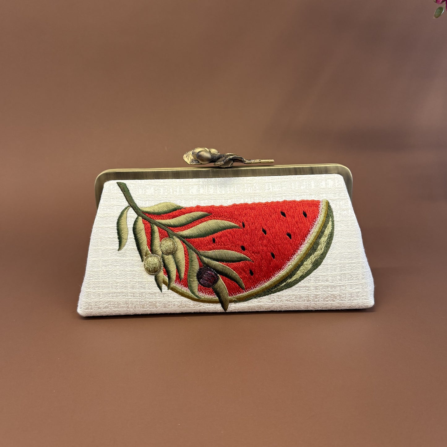 WATERMELON CLUTCH-handcrafted embroidered bag by Ghazal by Najwa