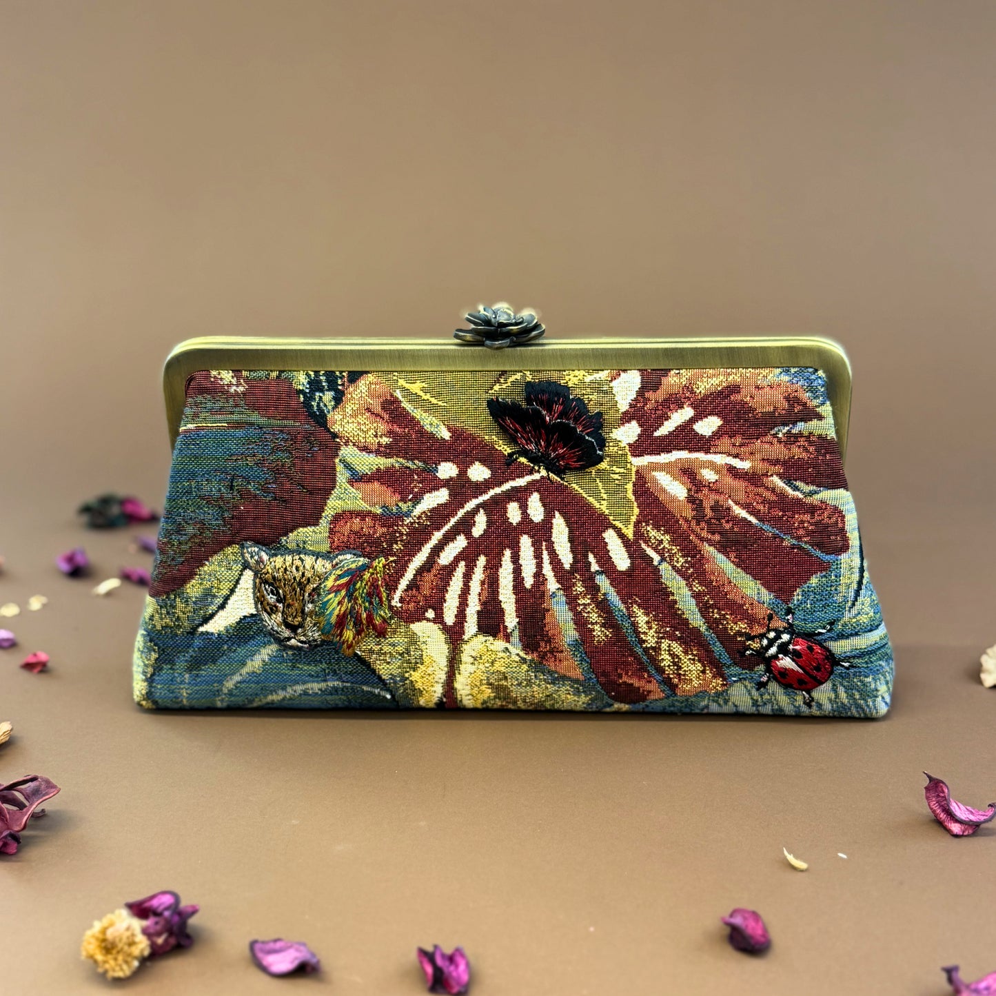 SAFARI CLUTCHES-handcrafted 3D embroidered bag by Ghazal by Najwa