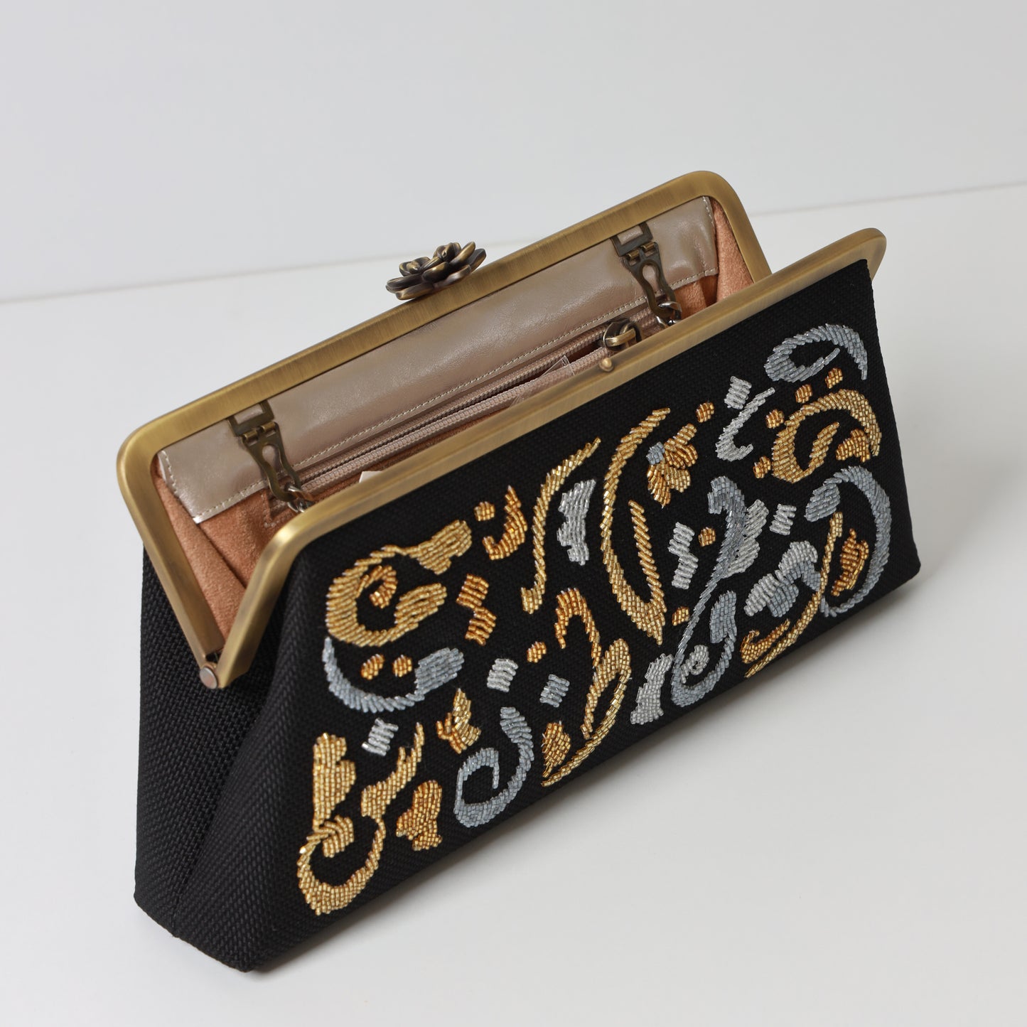 CALLIGRAPHY FLORAL CLUTCH